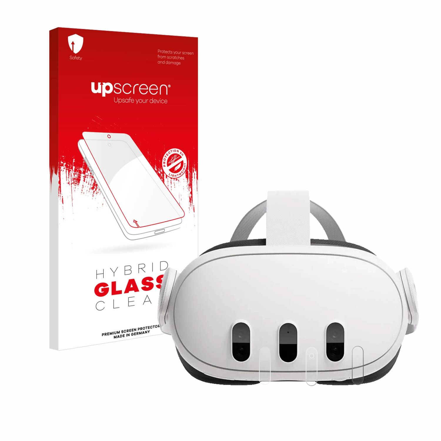 upscreen Flexible Schutz Glas Folie für Meta Quest 3 Schutzglas 9H Hybridglas Klar