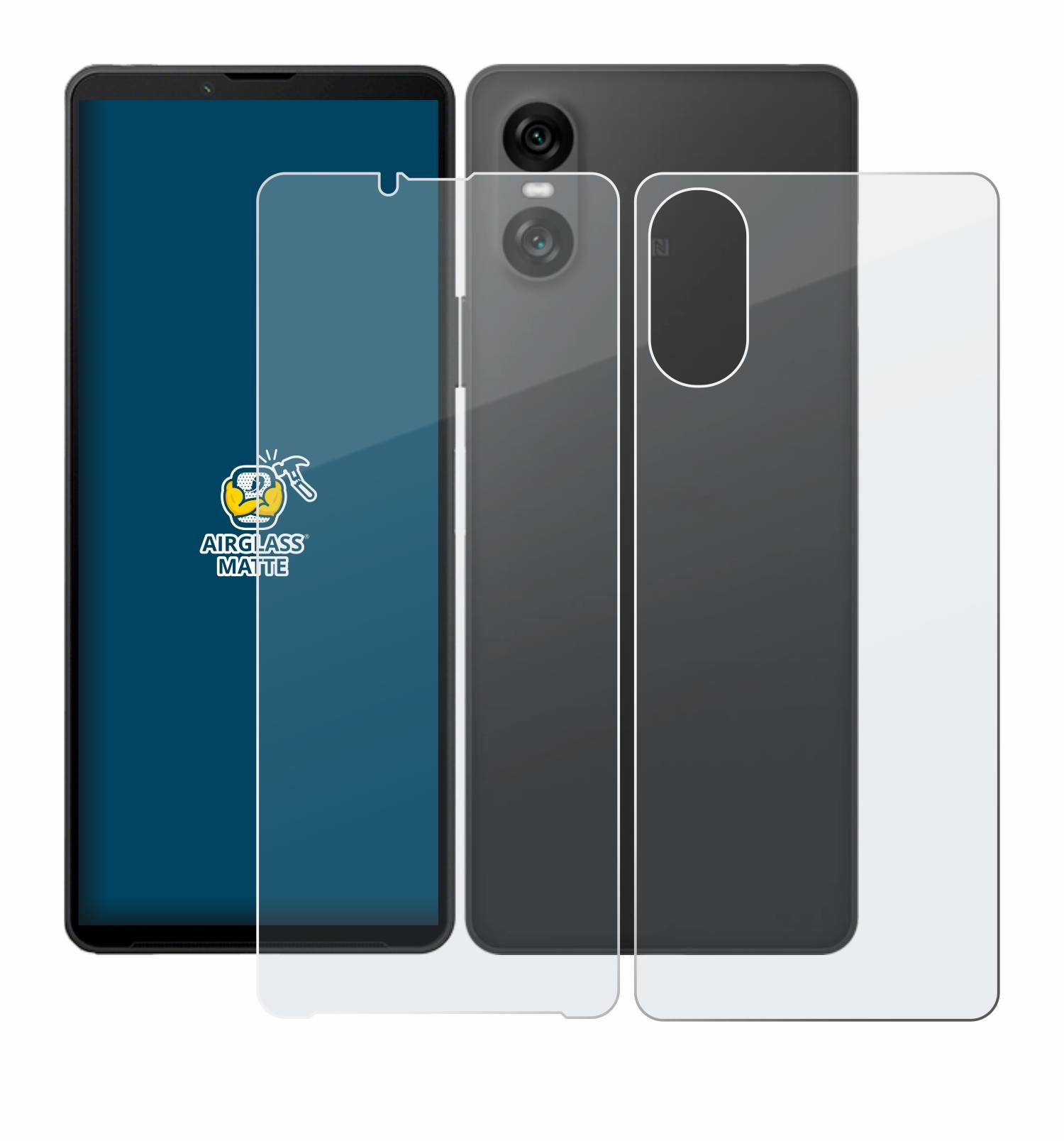 BROTECT AirGlass Matt Glas Schutz Folie für Sony Xperia 10 VI (Display+Rückseite)