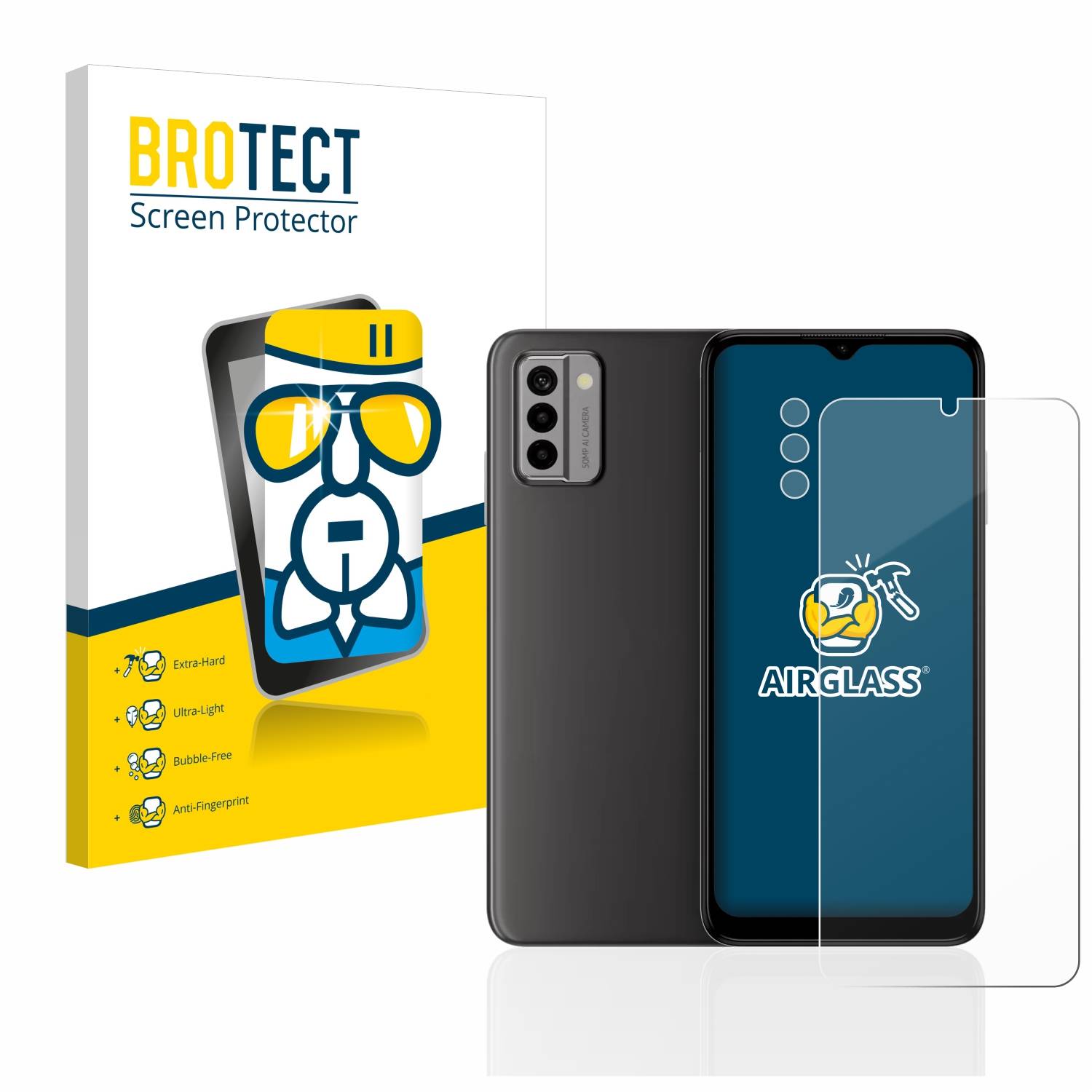 BROTECT AirGlass Glas Schutz-Folie für Nokia G22 (Display+Kamera) - Schutzglas