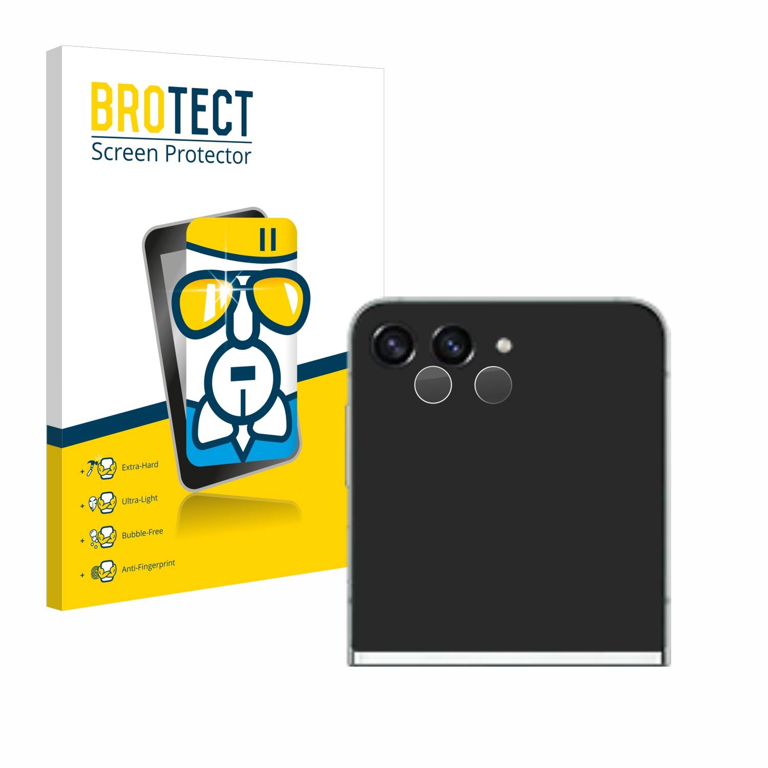 BROTECT AirGlass Glas Panzer-Folie für Samsung Galaxy Z Flip 5 (NUR Kameraschutz) - Schutzglas