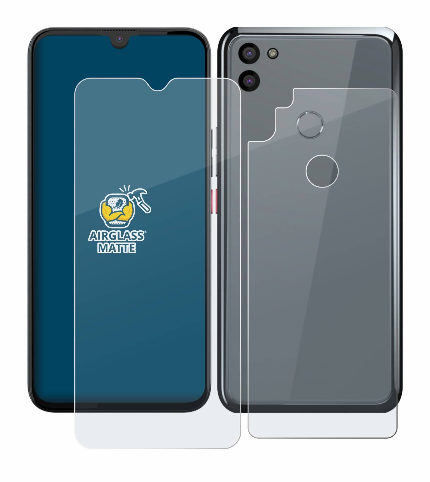 BROTECT AirGlass Matt Glas Panzer Folie für Gigaset GS5 PRO SE (Display+Rückseite)