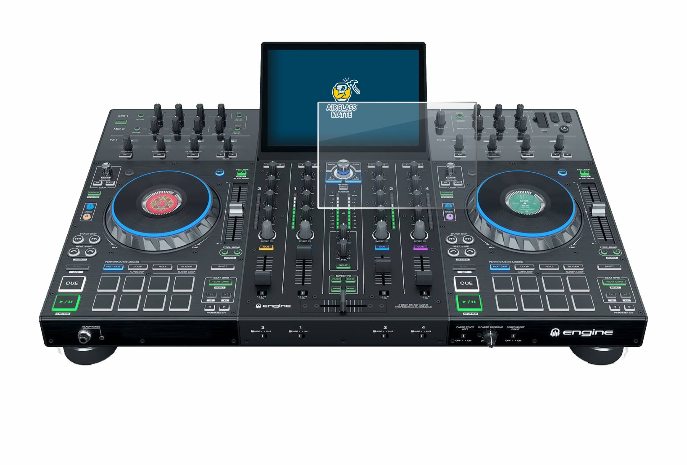BROTECT AirGlass Flexible Schutz Glas Folie für Denon DJ Prime 4+ Matt Entspiegelt