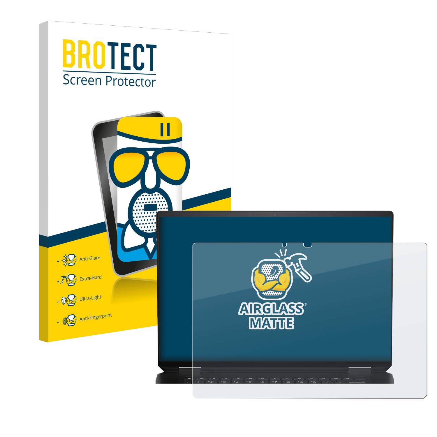 BROTECT AirGlass Flexible Schutz Glas Folie für HP Spectre x360 16" 2-in-1 2024 Matt Entspiegelt