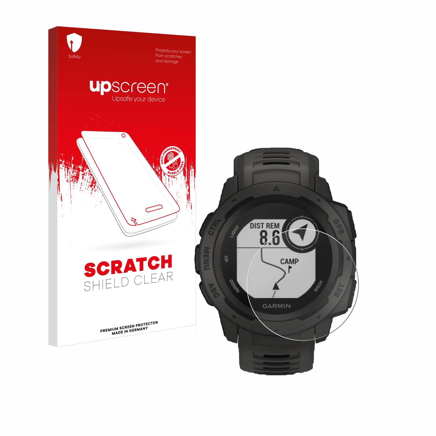 upscreen Scratch Shield Schutzfolie für Garmin Instinct Tactical Edition