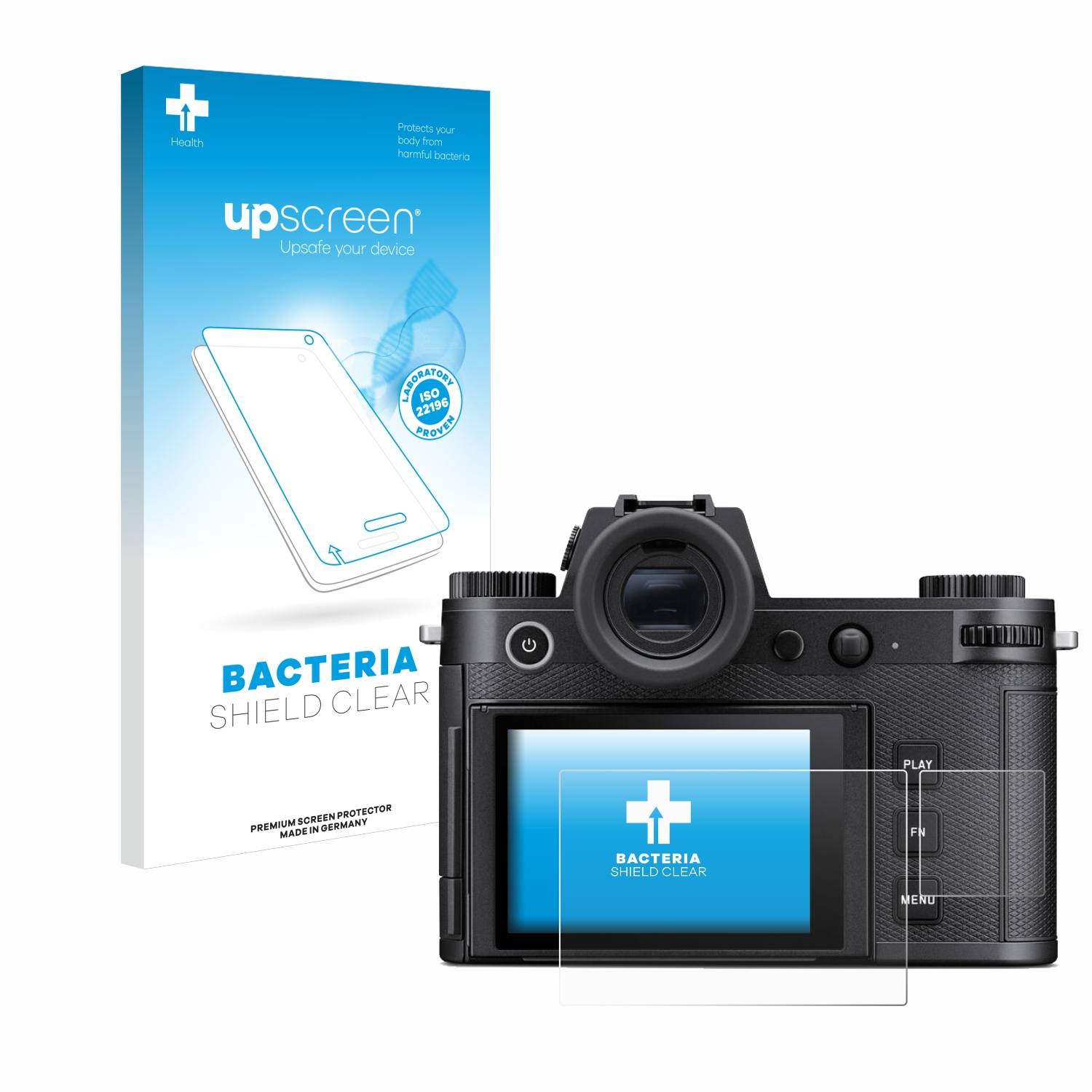 upscreen Bacteria Shield Schutzfolie für Leica SL3 (Display + Schulterdisplay) - Antibakteriell