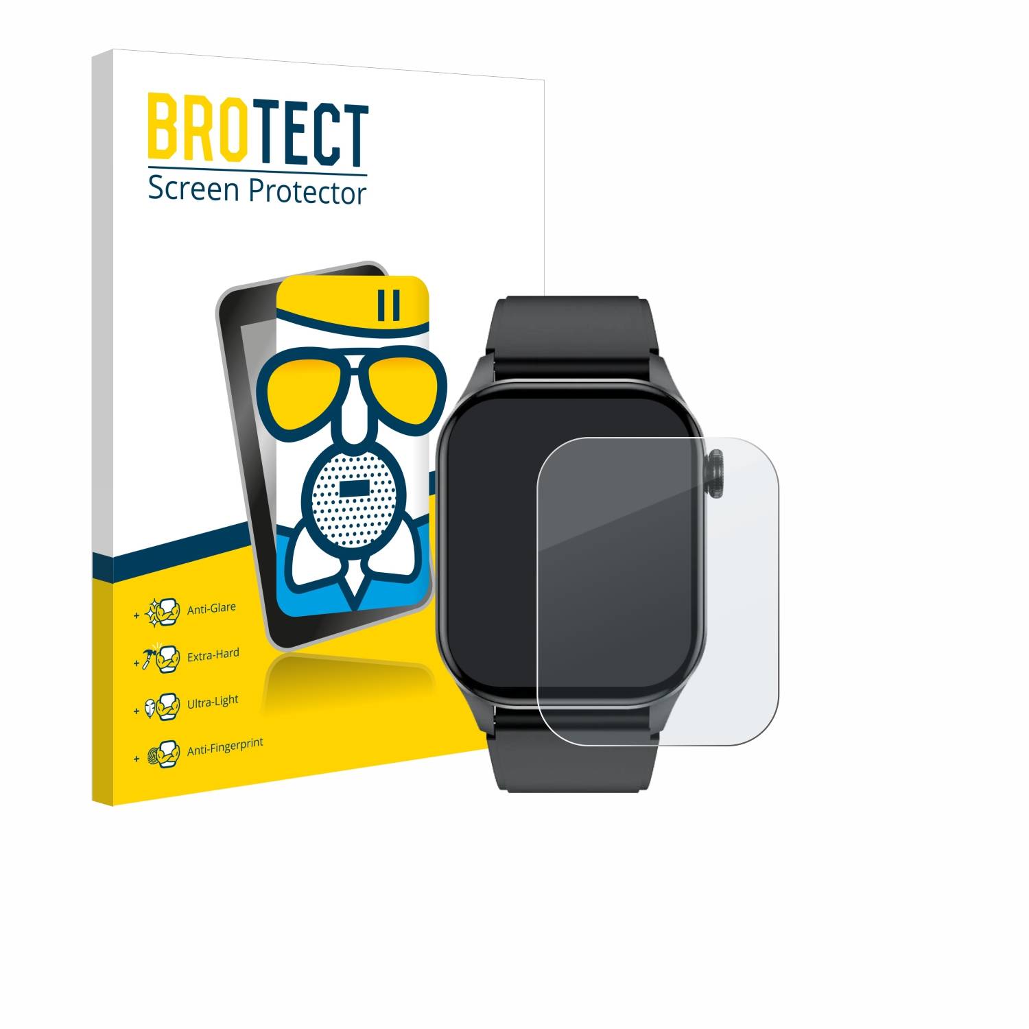 BROTECT AirGlass Matt Glas Schutz Folie für Smartwatch T98 2.04