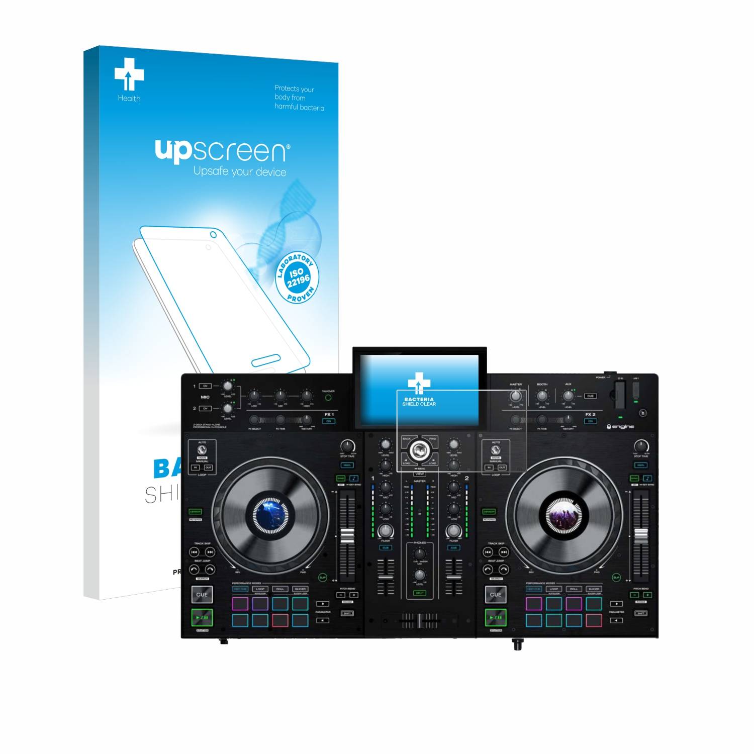 upscreen Bacteria Shield Schutzfolie für Denon DJ Prime 2 - Antibakteriell
