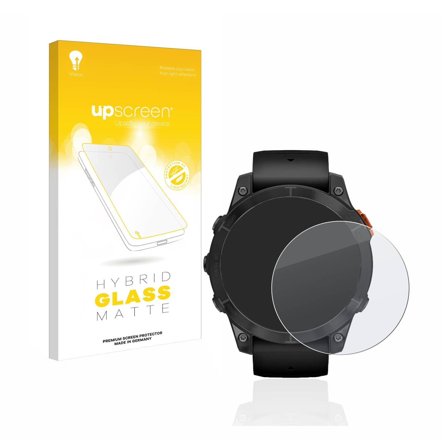 upscreen Hybrid Glas Matt Schutz-Folie für Garmin Fenix 7 Pro Solar (47 mm)