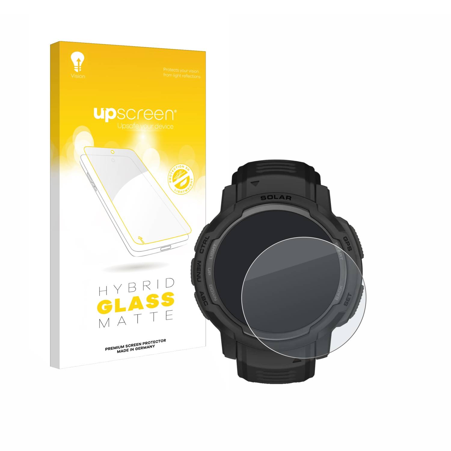 upscreen Hybrid Glas Matt Panzer-Folie für Garmin Instinct Crossover