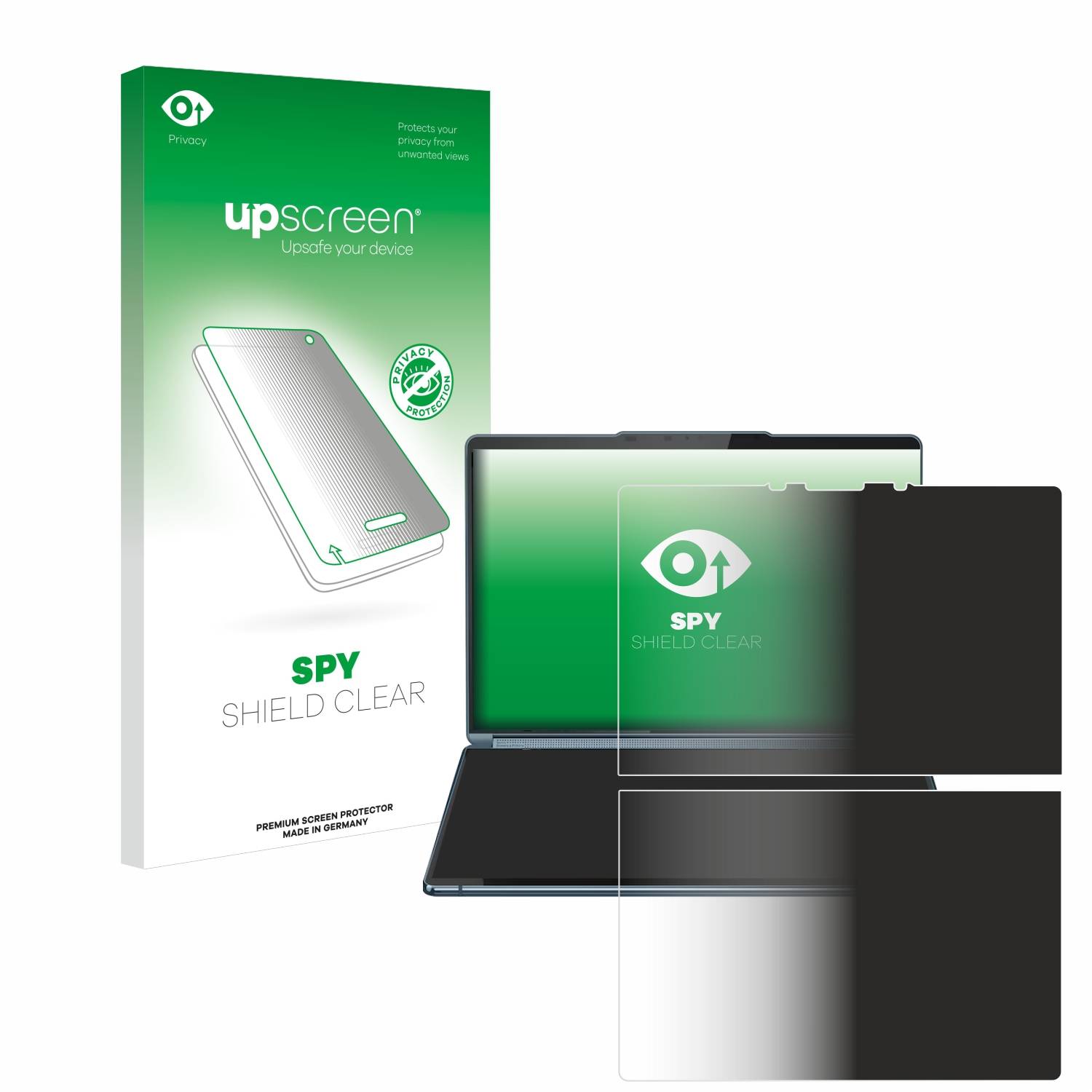 upscreen Blickschutzfolie für Lenovo Yoga Book 9i Gen 9 Anti-Spy Privacy Blaulichtschutz Sichtschutzfolie