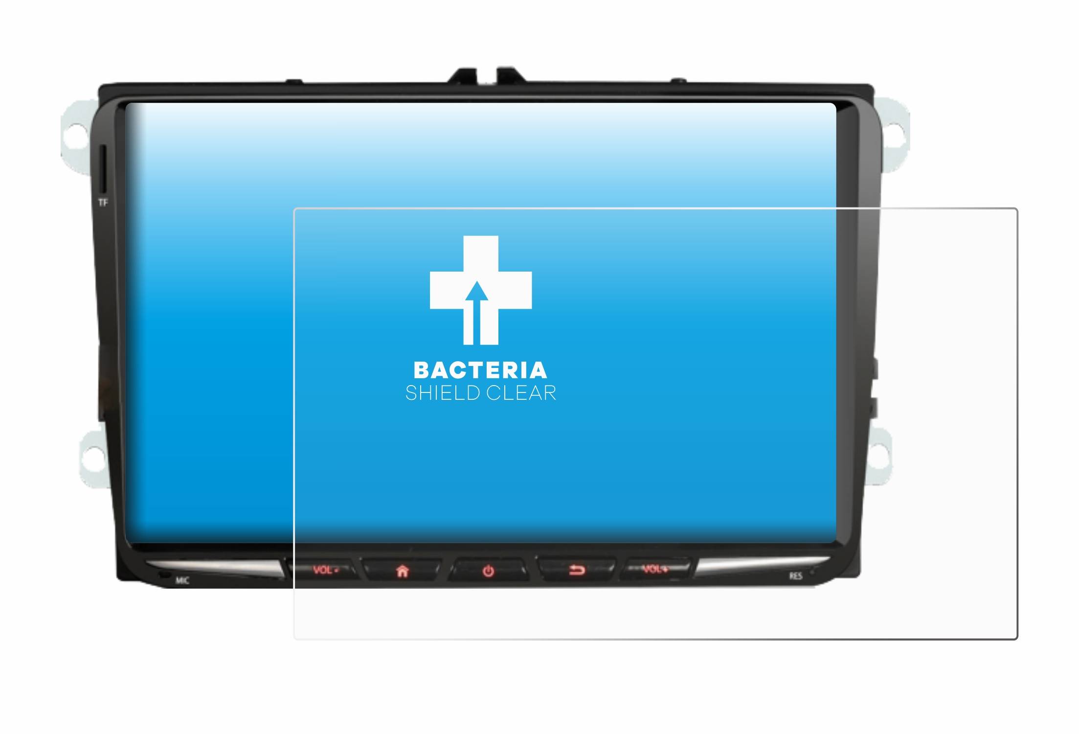 upscreen Schutzfolie für Erisin ES8998V 9" Antibakterielle Folie Klar Anti-Kratzer