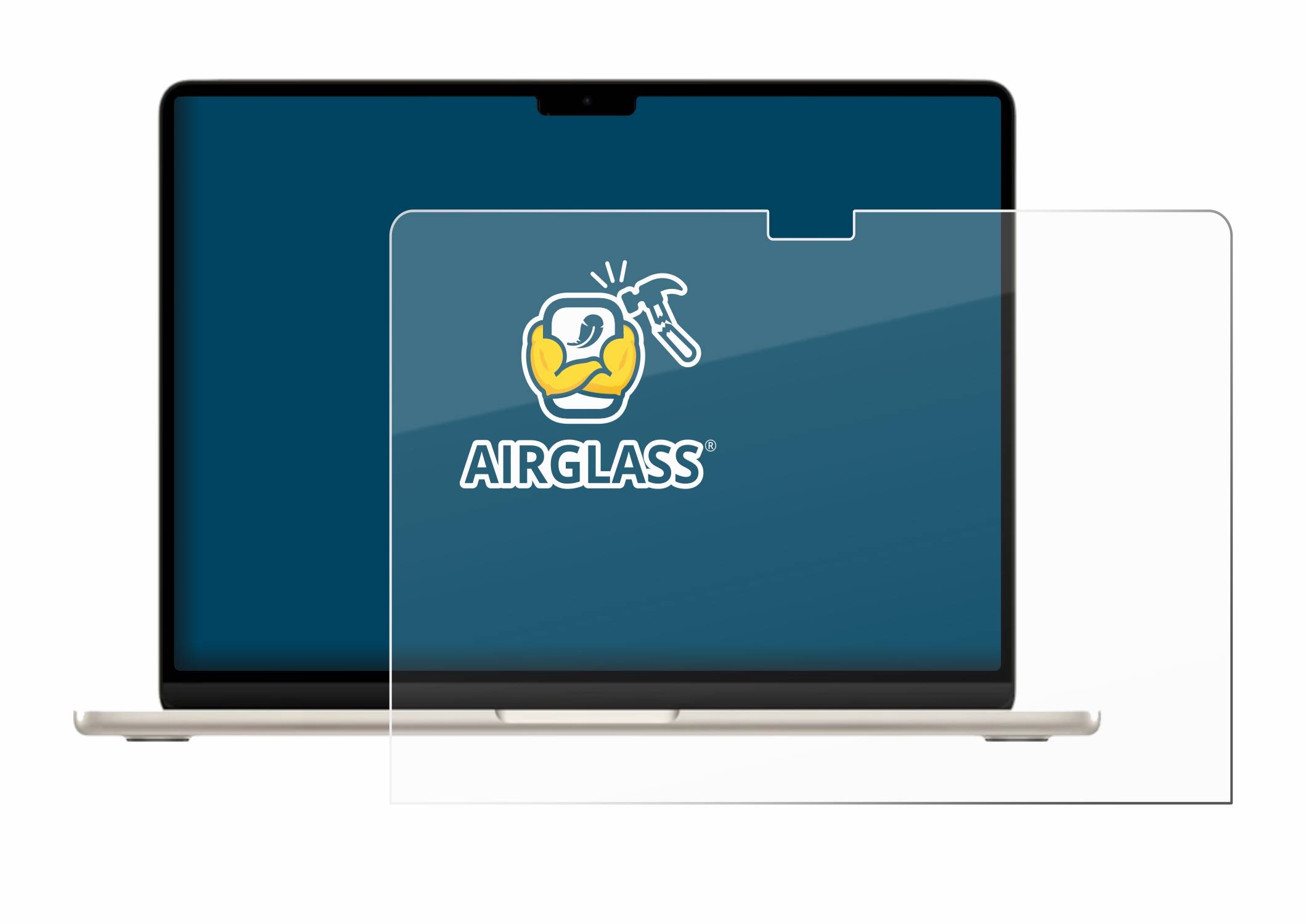 BROTECT AirGlass Glas Schutz-Folie für Apple MacBook Air 15 M3 2024 - Schutzglas