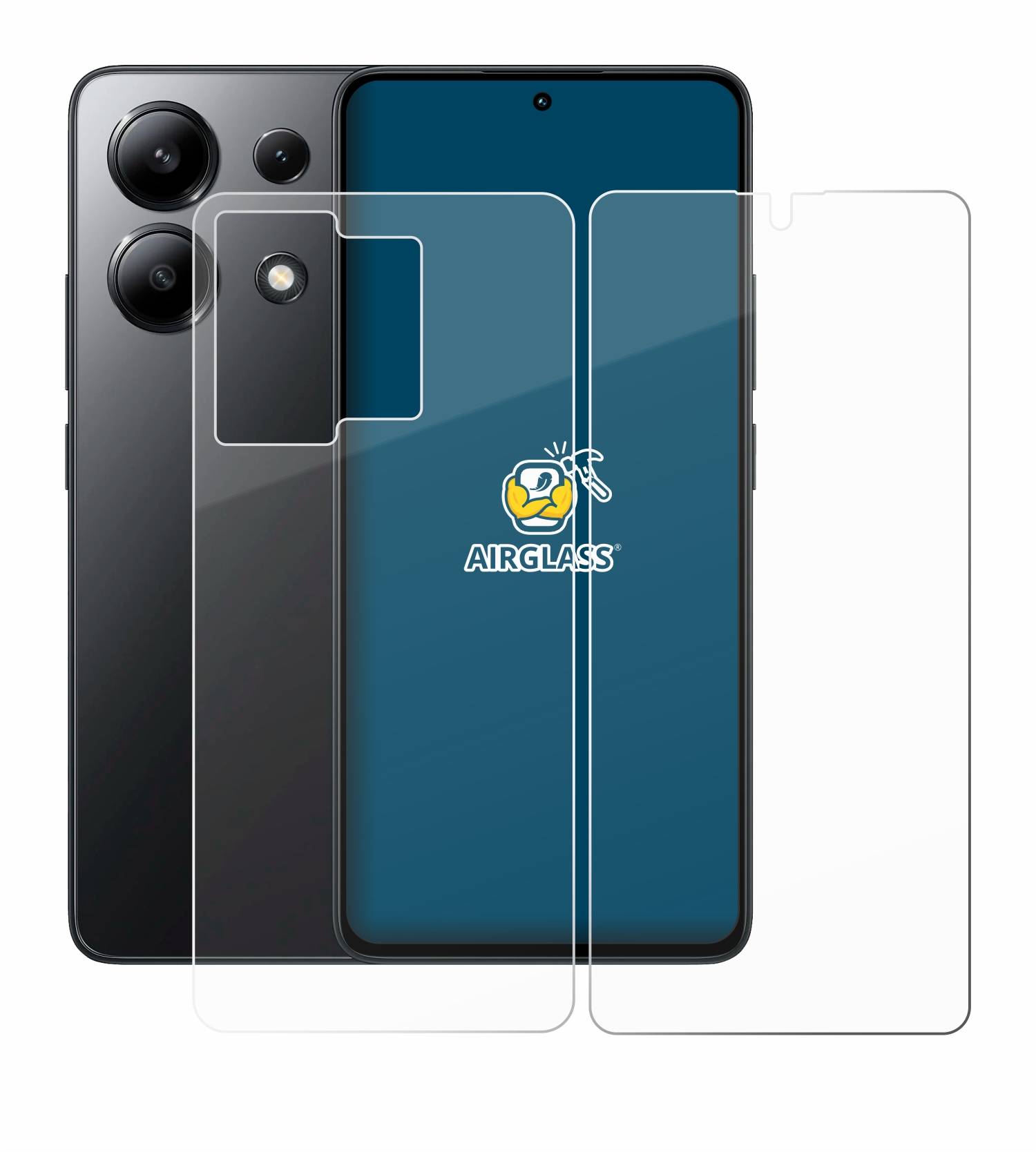 BROTECT AirGlass Glas Panzer-Folie für Xiaomi Redmi Note 13 4G (Display+Rückseite) - Schutzglas