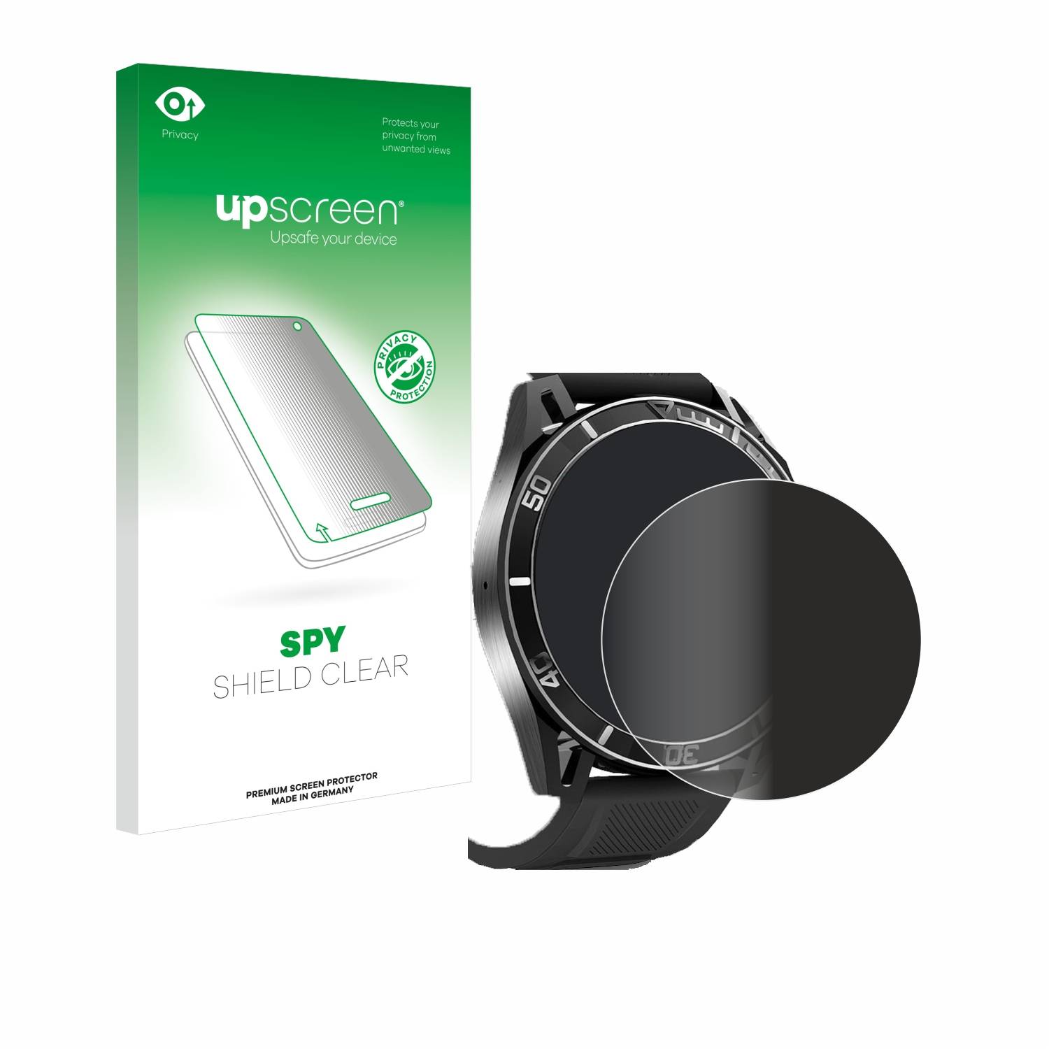 upscreen Spy Shield Sichtschutz-Folie für Yuede Smartwatch 1.43 (rund)