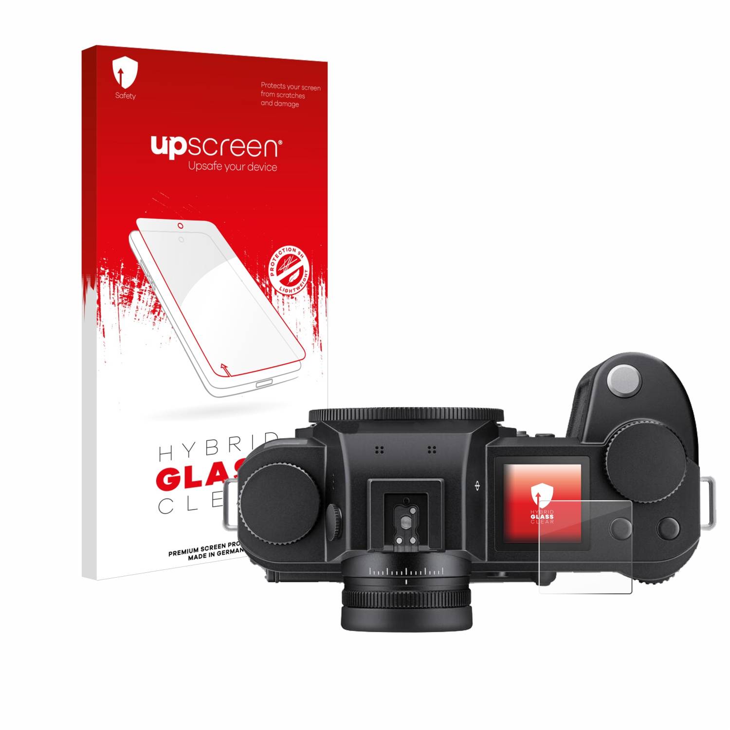 upscreen Hybrid Glas Schutz-Folie für Leica SL3 (Schulterdisplay)