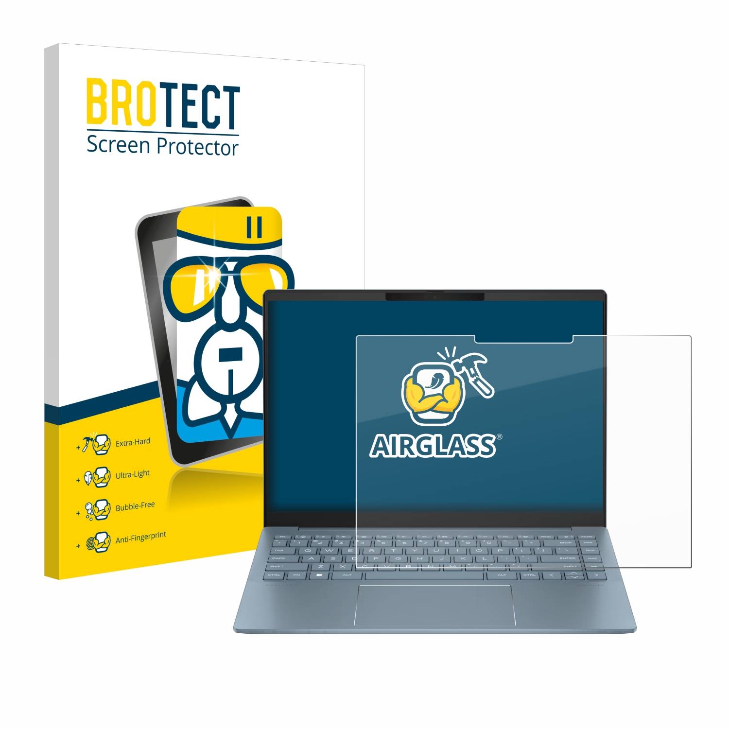 BROTECT AirGlass Glas Schutz-Folie für HP Pavilion Plus 14-ew - Schutzglas