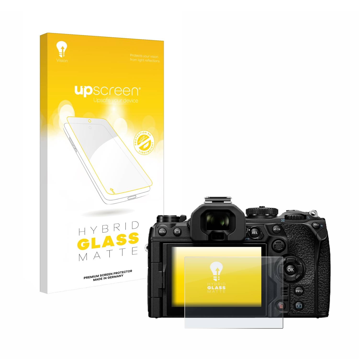 upscreen Hybrid Glas Matt Schutz-Folie für Olympus OM System OM-1 Mark II