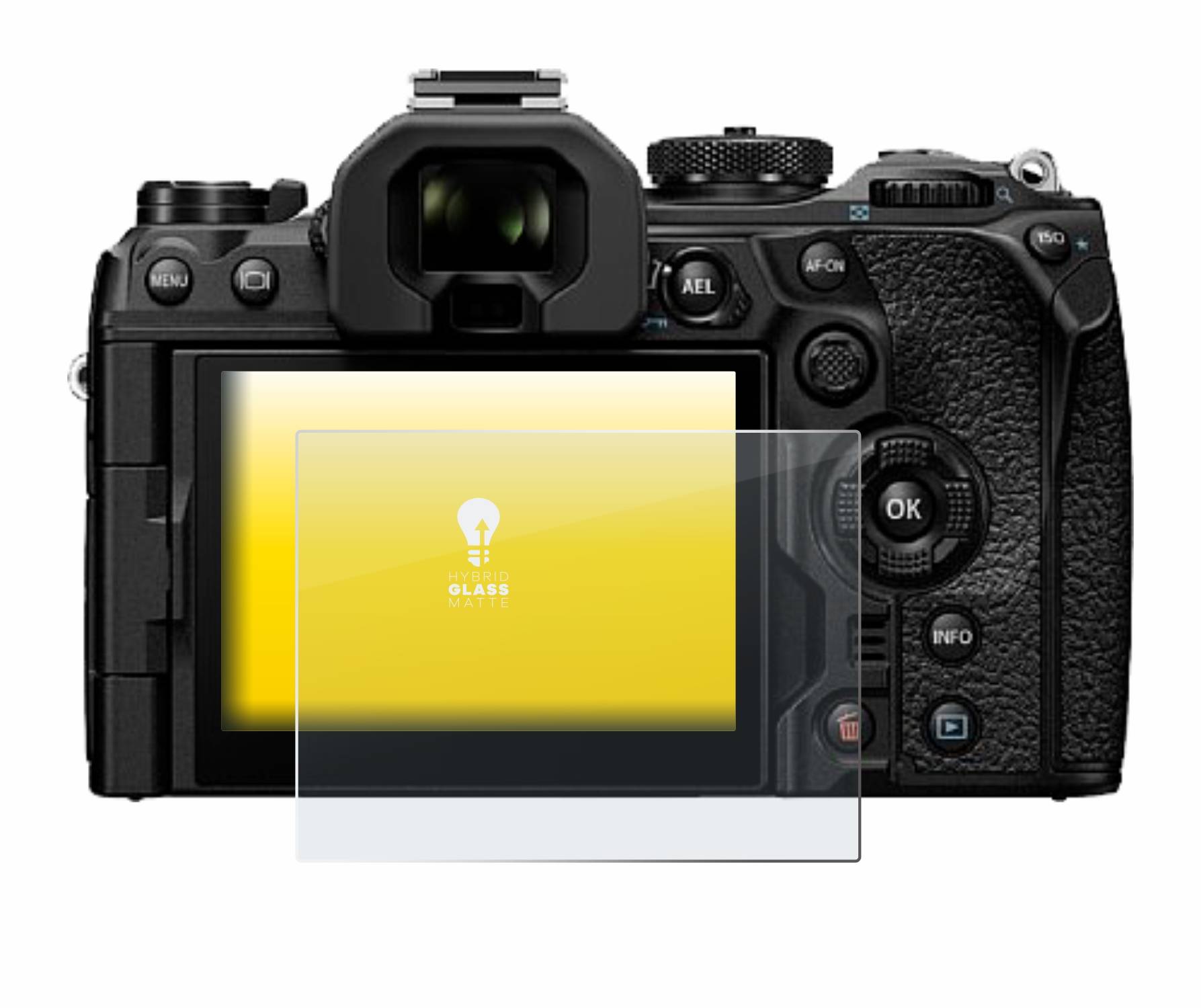 upscreen Hybrid Glas Matt Schutz-Folie für Olympus OM System OM-1 Mark II