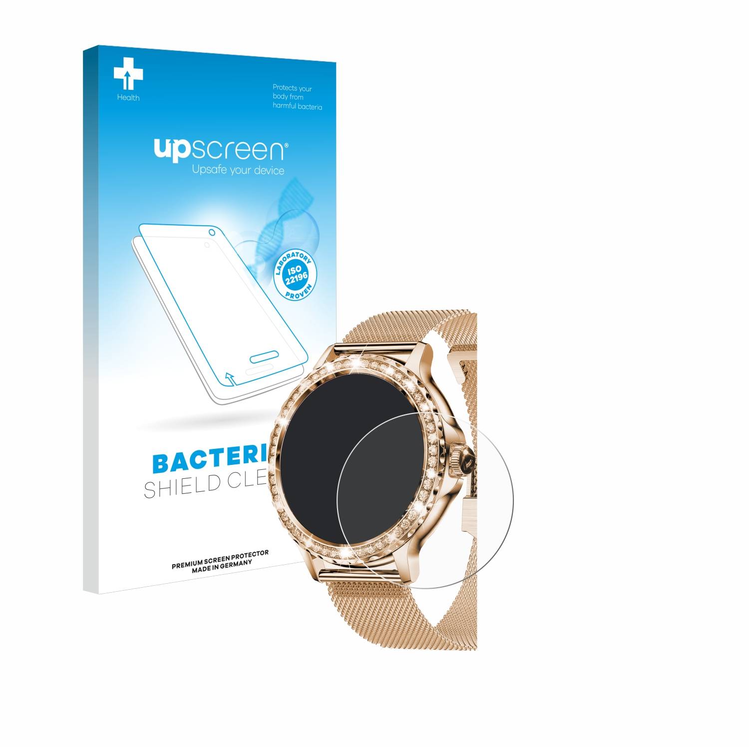 upscreen Bacteria Shield Schutzfolie für walkbee Smartwatch 1.3 (rund) - Antibakteriell