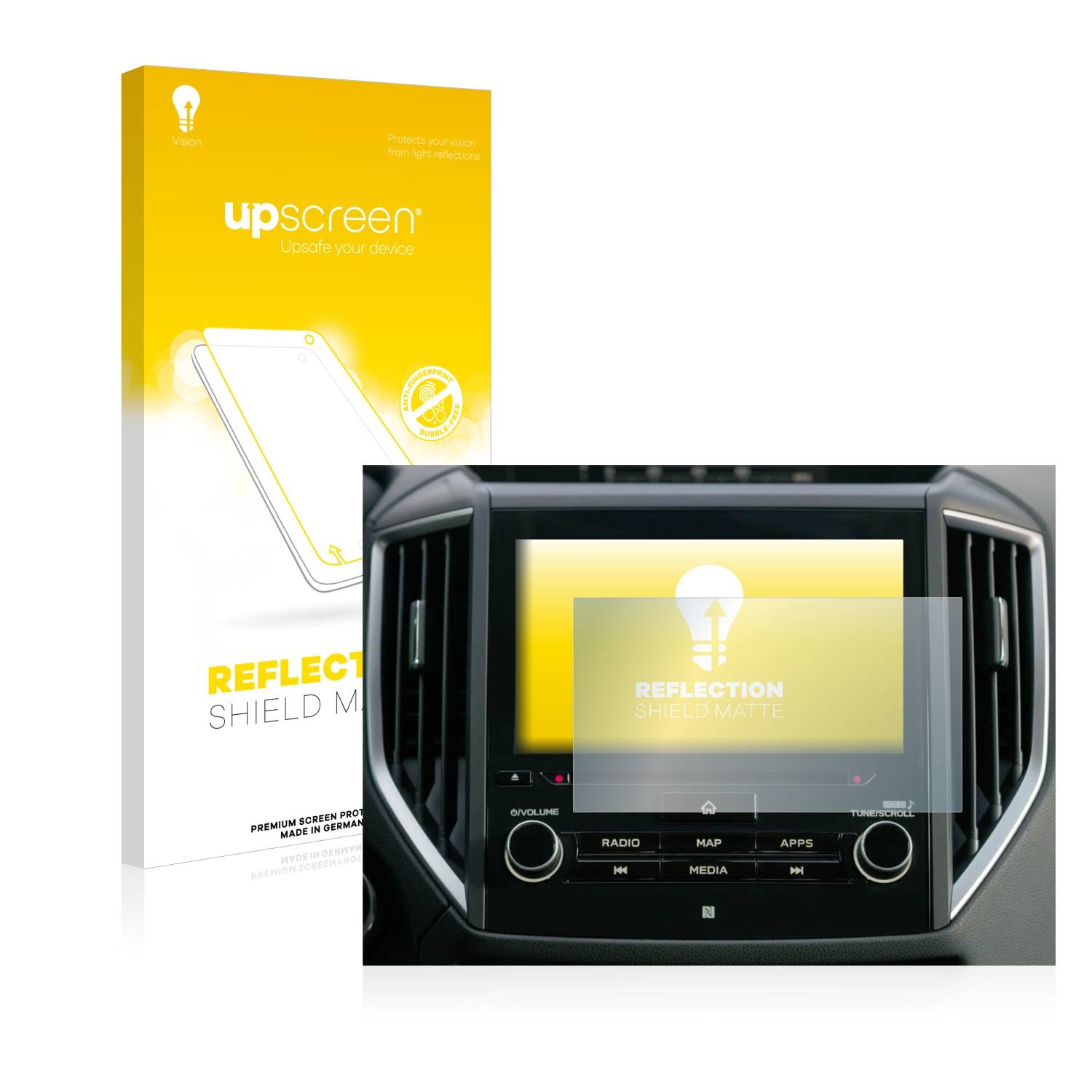 upscreen Schutzfolie für Subaru Ascent Starlink 8" 2019 Folie Matt Entspiegelt Anti-Reflex