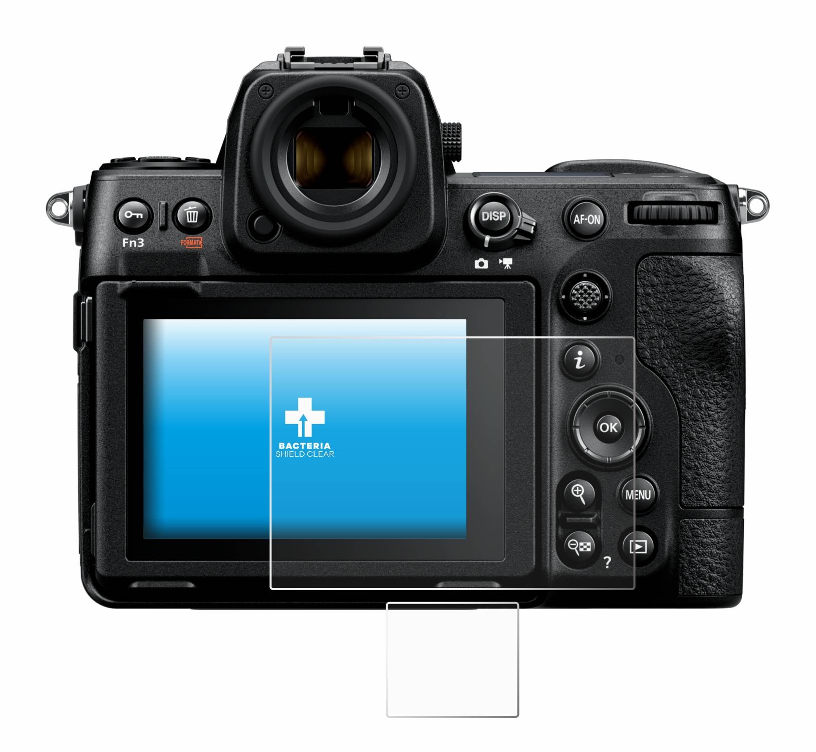 upscreen Bacteria Shield Schutzfolie für Nikon Z 8 (Display + Schulterdisplay) - Antibakteriell