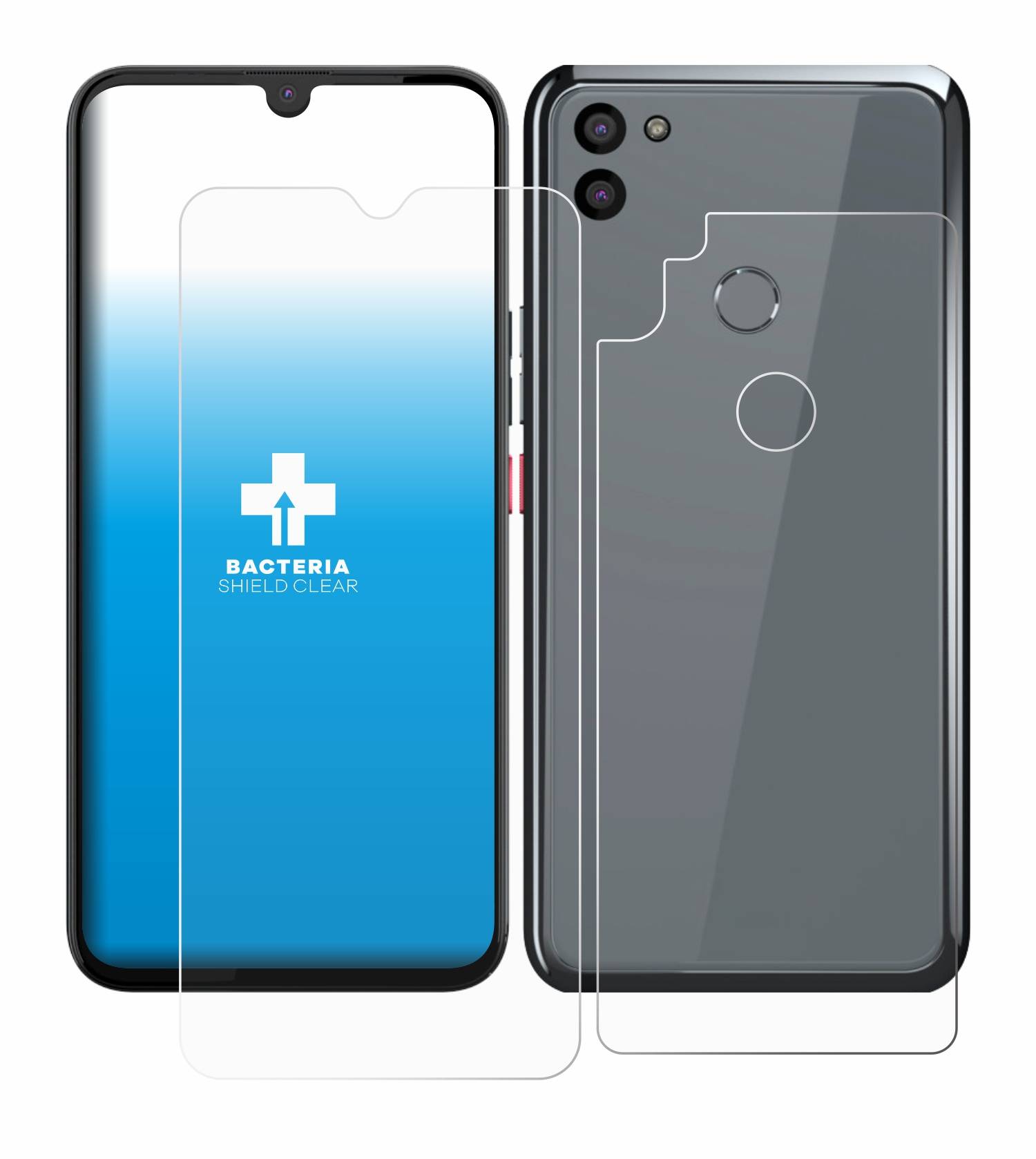 upscreen Bacteria Shield Schutzfolie für Gigaset GS5 PRO SE (Display+Rückseite) - Antibakteriell