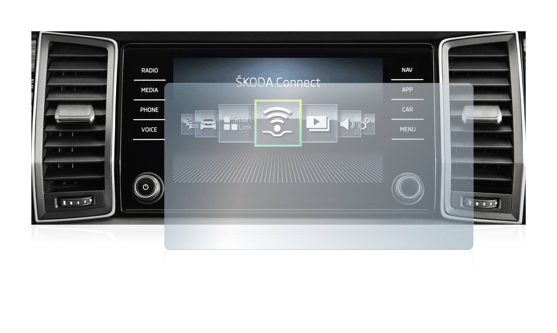 upscreen Reflection Shield Matt Schutzfolie für Skoda Columbus Kodiaq 2020-2021 Infotainment System