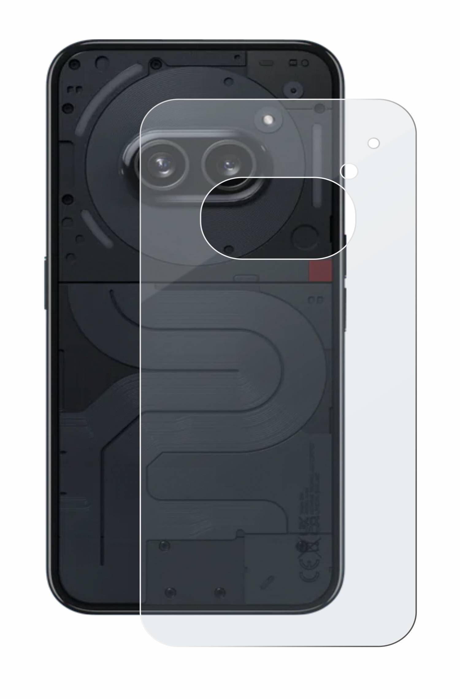 BROTECT AirGlass Flexible Schutz Glas Folie für Nothing Phone (2a) (Rückseite) Matt Entspiegelt