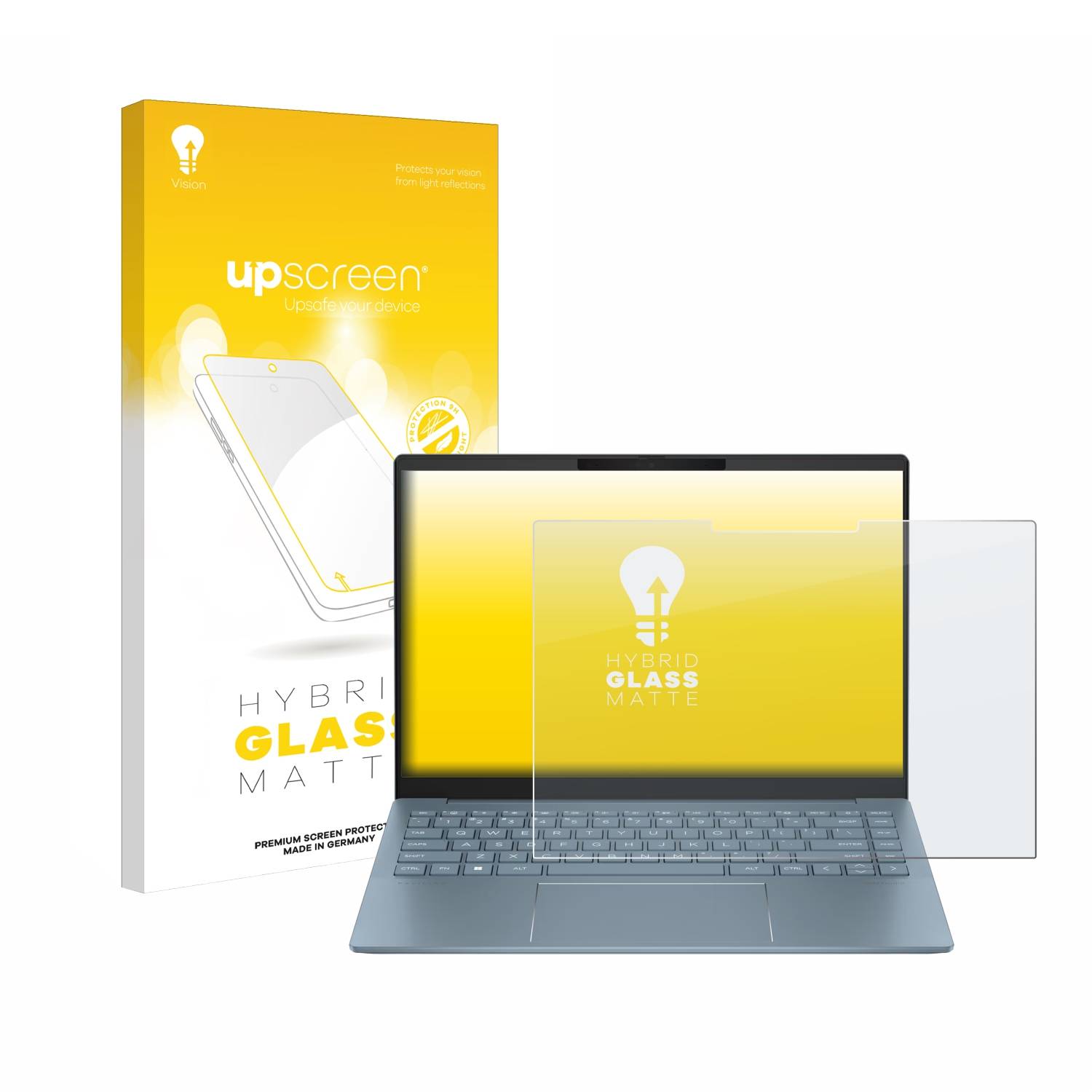 upscreen Hybrid Glas Matt Panzer-Folie für HP Pavilion Plus 14-ew