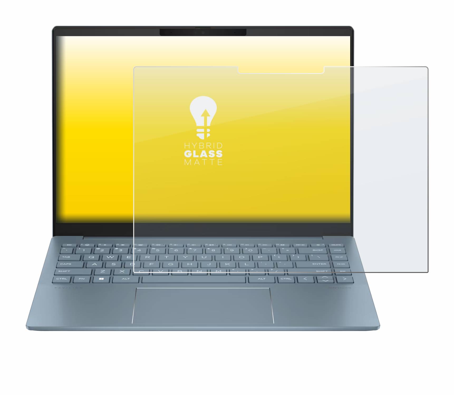upscreen Hybrid Glas Matt Panzer-Folie für HP Pavilion Plus 14-ew