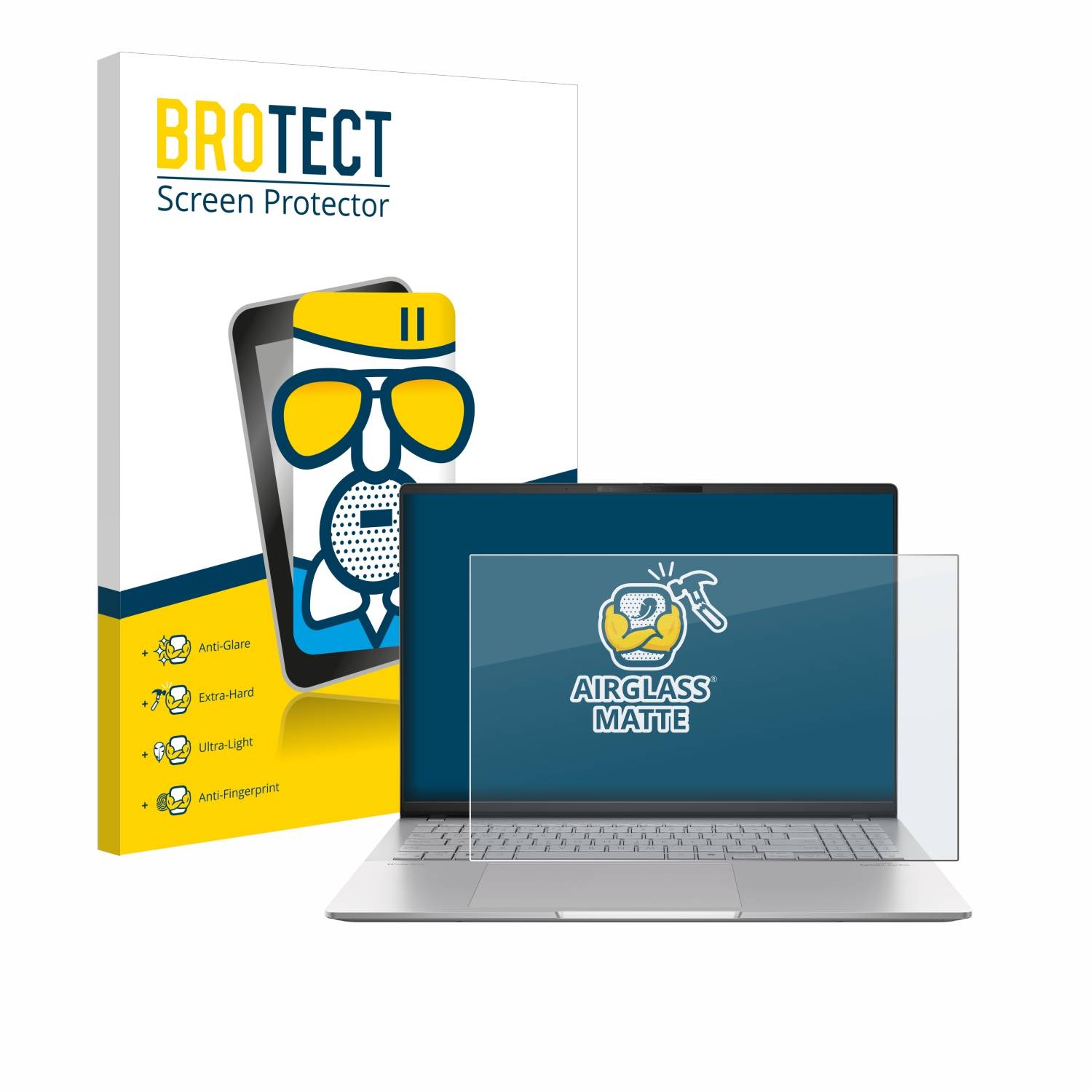 BROTECT AirGlass Matt Glas Schutz Folie für ASUS Vivobook S 16 OLED M5606