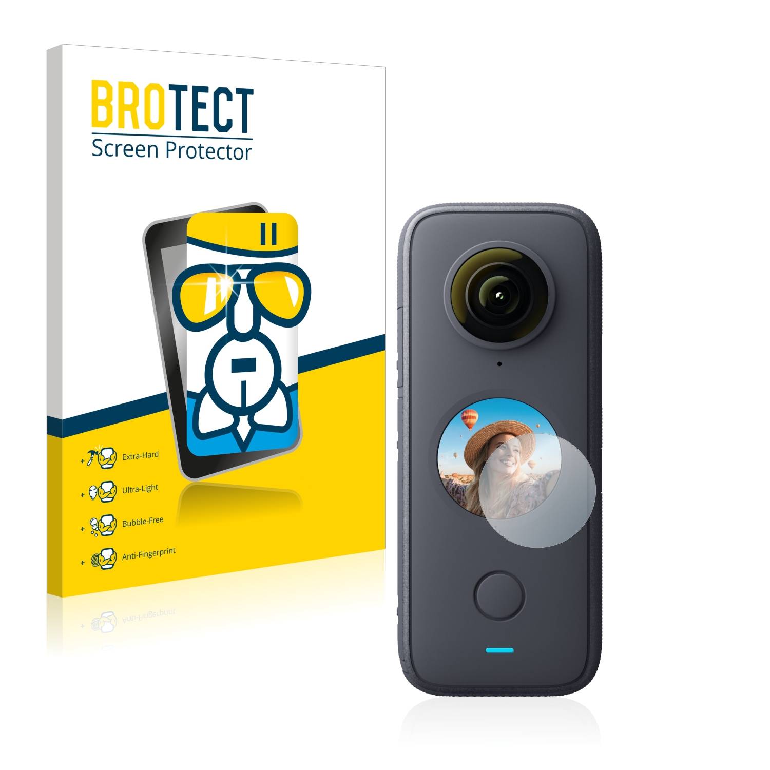 BROTECT AirGlass Flexible Schutz Glas Folie für Insta360 One X2 Klar Transparent