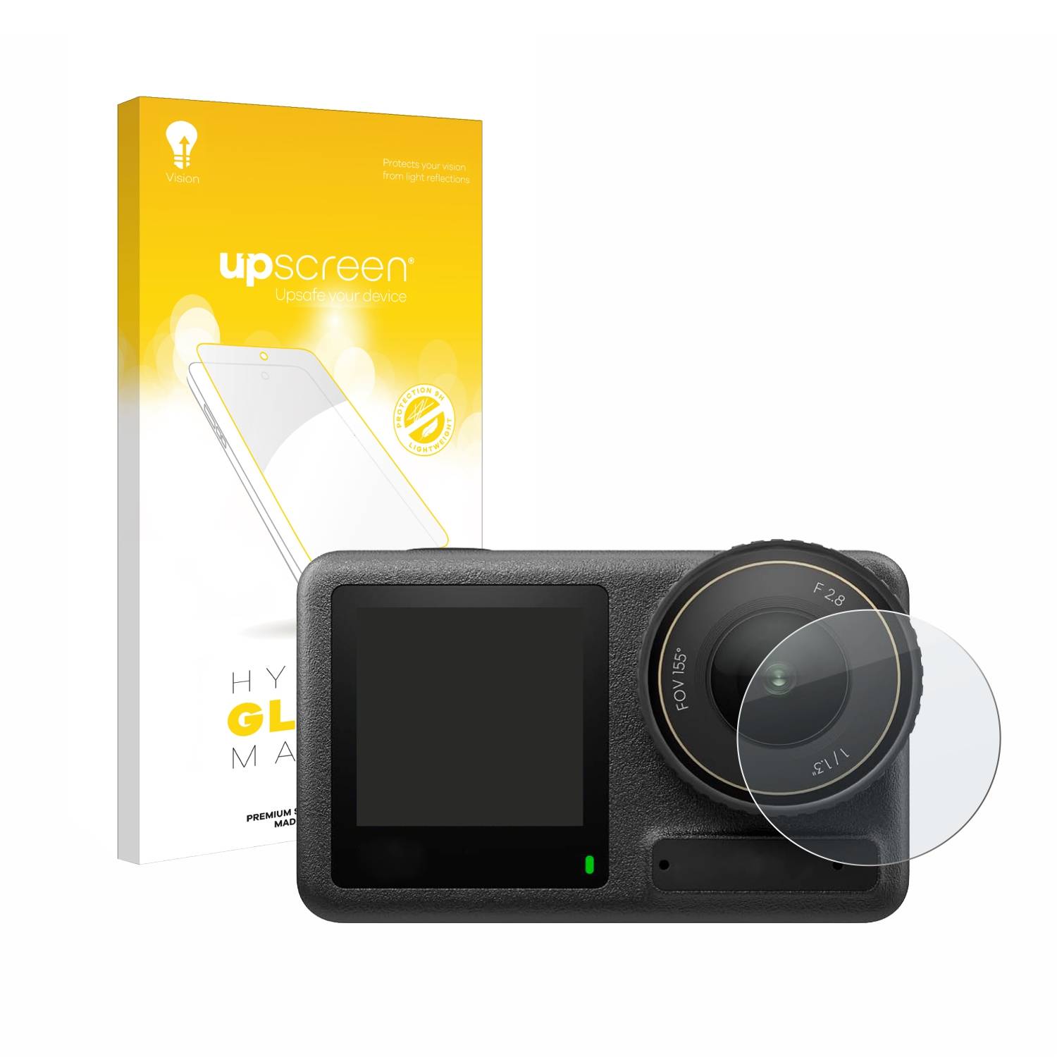 upscreen Flexible Schutz Glas Folie für DJI Osmo Action 4 (Linse) Schutzglas 9H Hybridglas Matt Entspiegelt