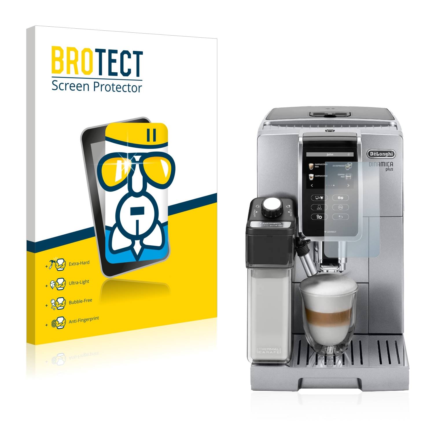 BROTECT AirGlass Glas Panzer-Folie für DeLonghi Dinamica Plus ECAM370.95.S - Schutzglas