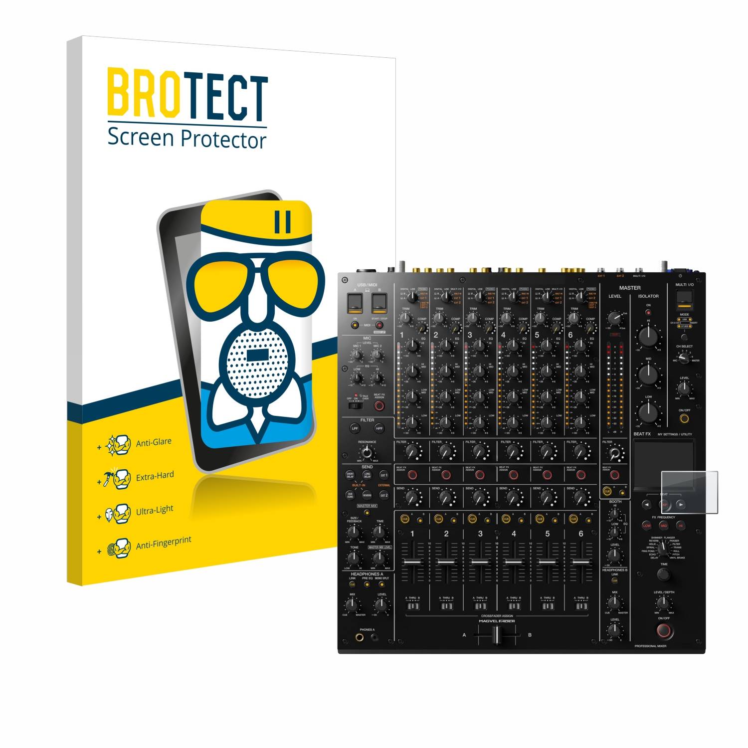 BROTECT AirGlass Flexible Schutz Glas Folie für Pioneer DJM-V10 Matt Entspiegelt