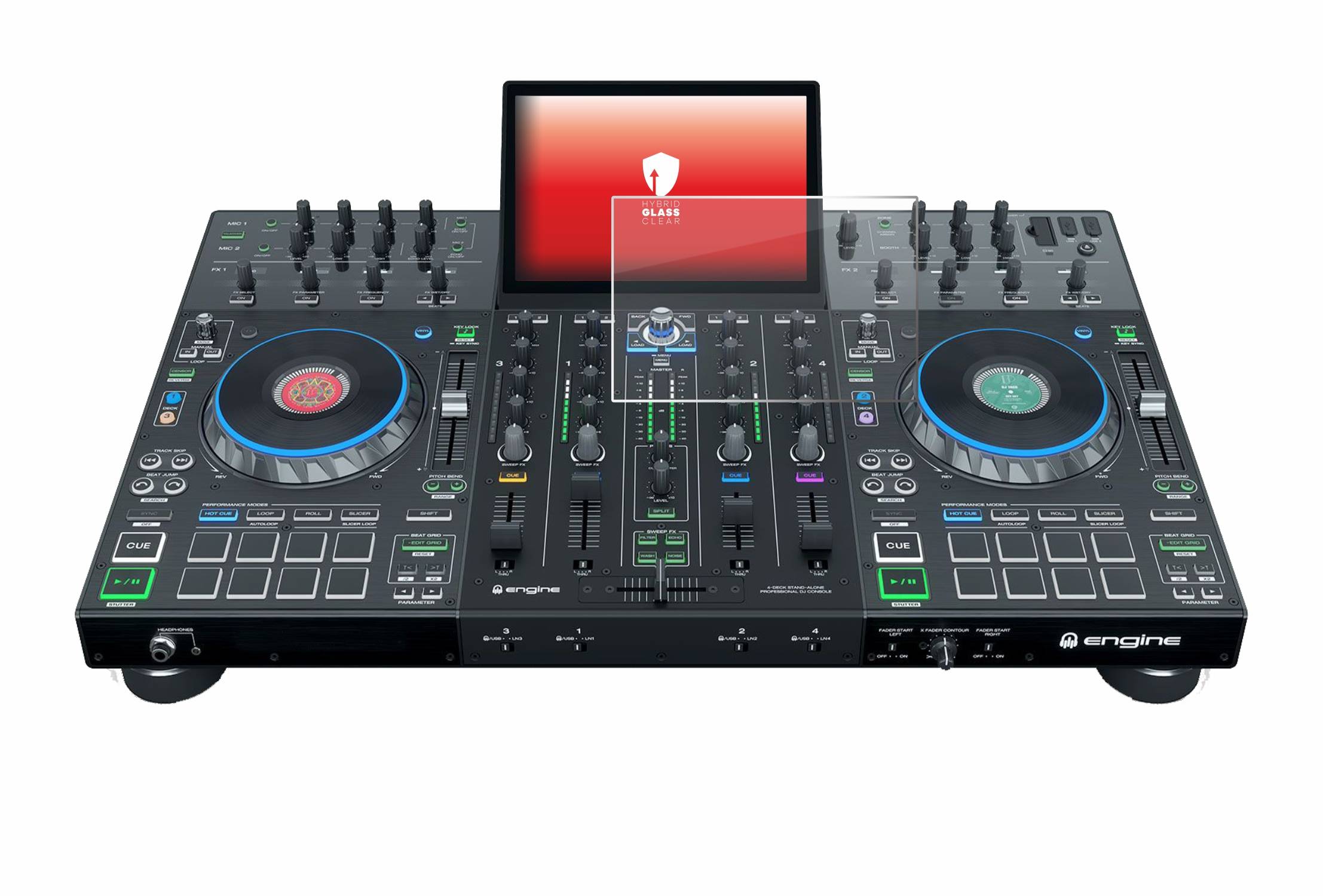 upscreen Flexible Schutz Glas Folie für Denon DJ Prime 4+ Schutzglas 9H Hybridglas Klar