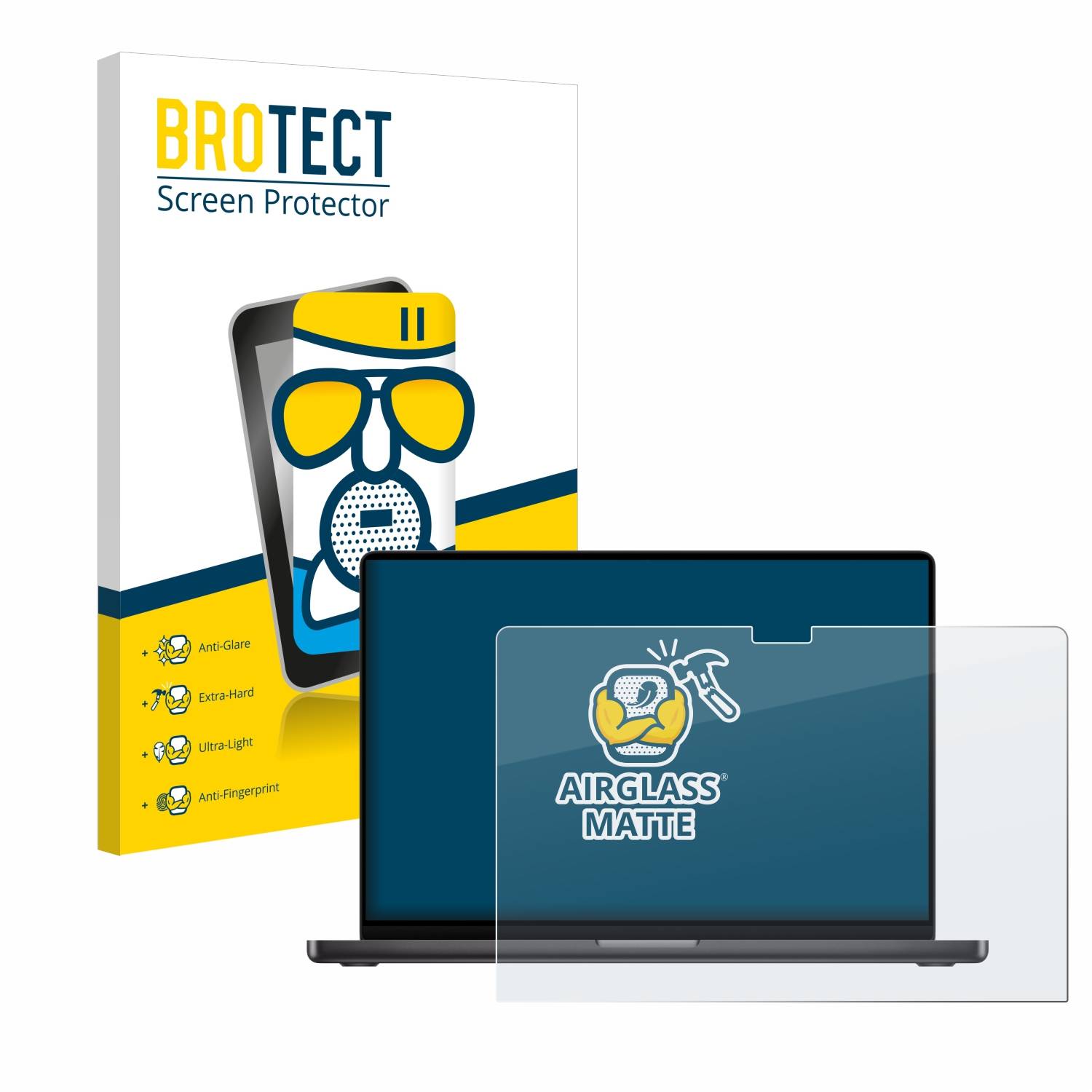 BROTECT AirGlass Matt Glas Schutz Folie für Apple MacBook Pro 16 2023 M3