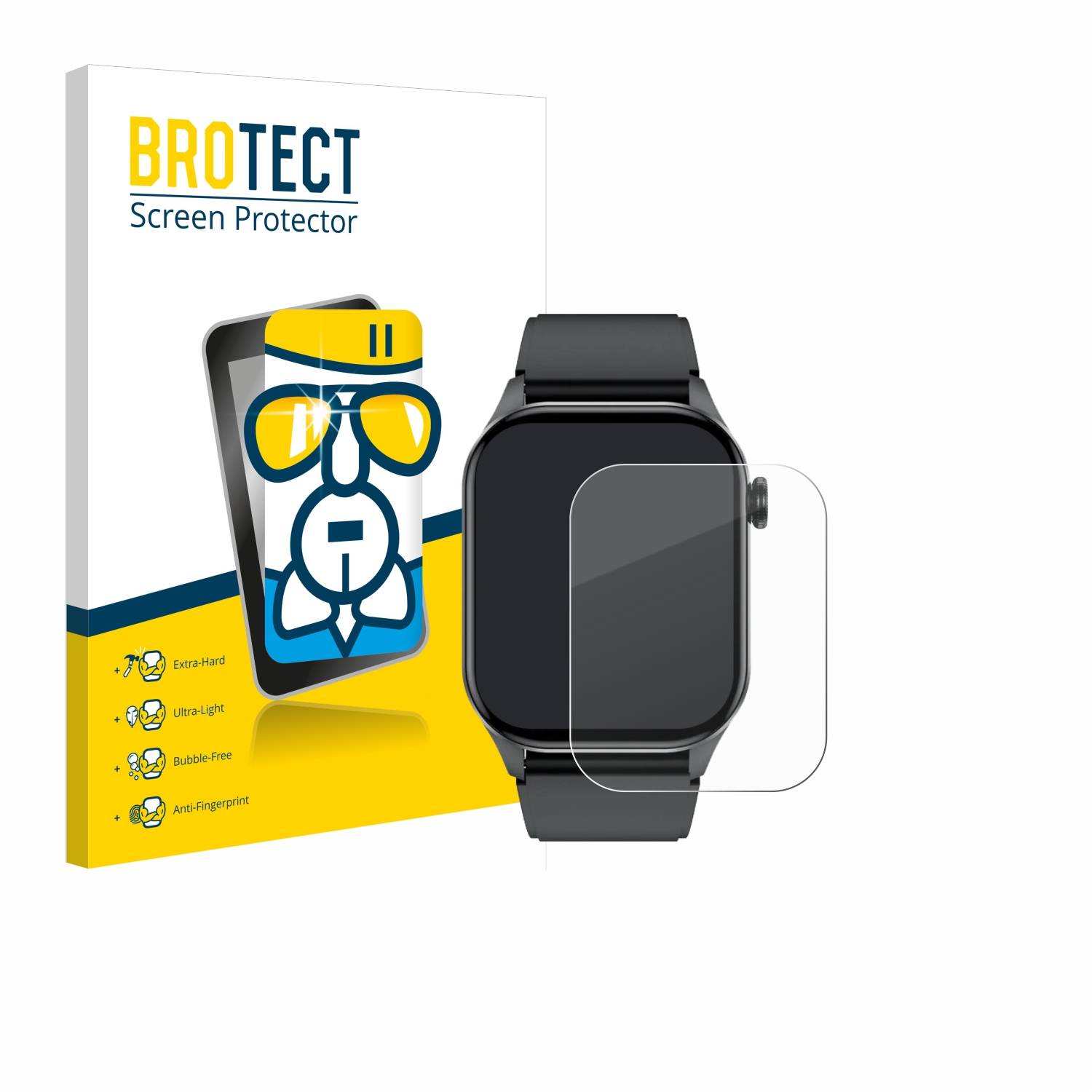BROTECT AirGlass Glas Panzer-Folie für Smartwatch T98 2.04 - Schutzglas