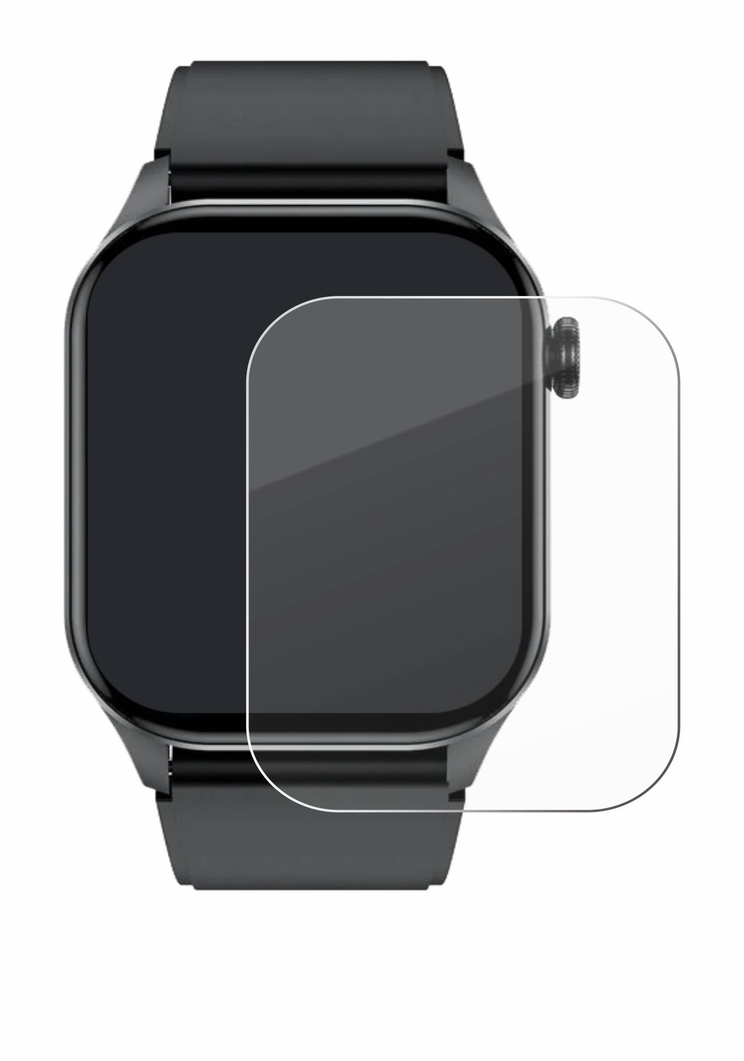 BROTECT AirGlass Glas Panzer-Folie für Smartwatch T98 2.04 - Schutzglas