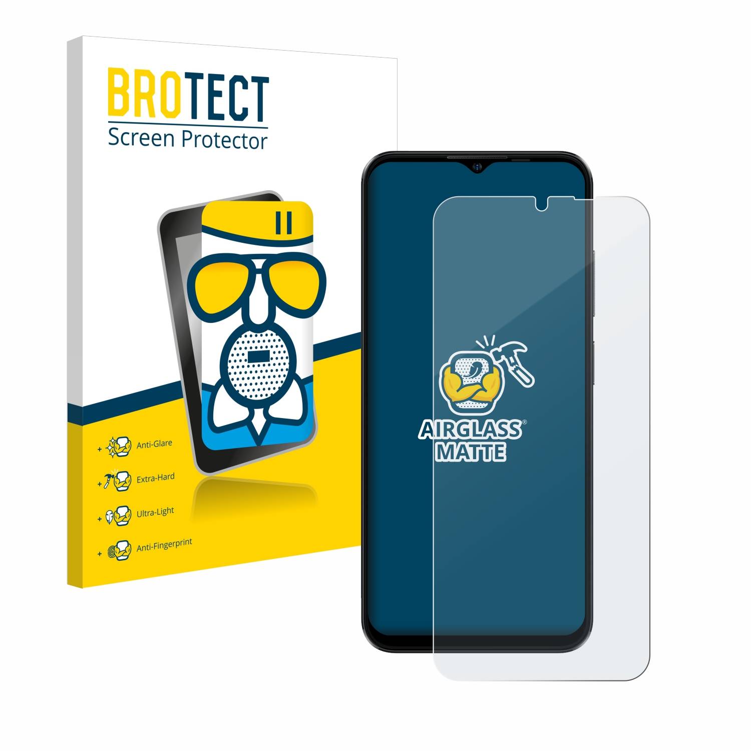 BROTECT AirGlass Flexible Schutz Glas Folie für Ulefone Note 16 Pro Matt Entspiegelt