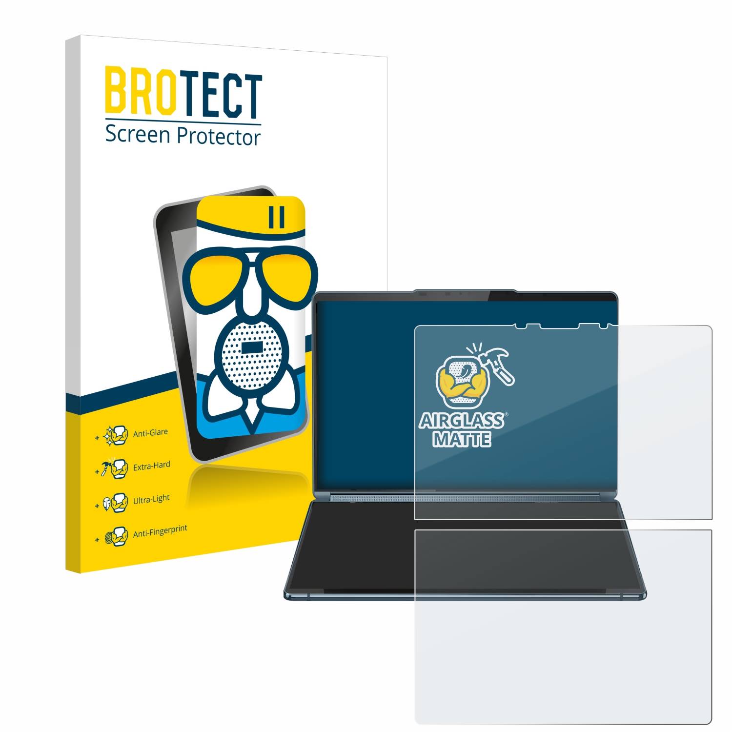 BROTECT AirGlass Flexible Schutz Glas Folie für Lenovo Yoga Book 9i Gen 9 Matt Entspiegelt