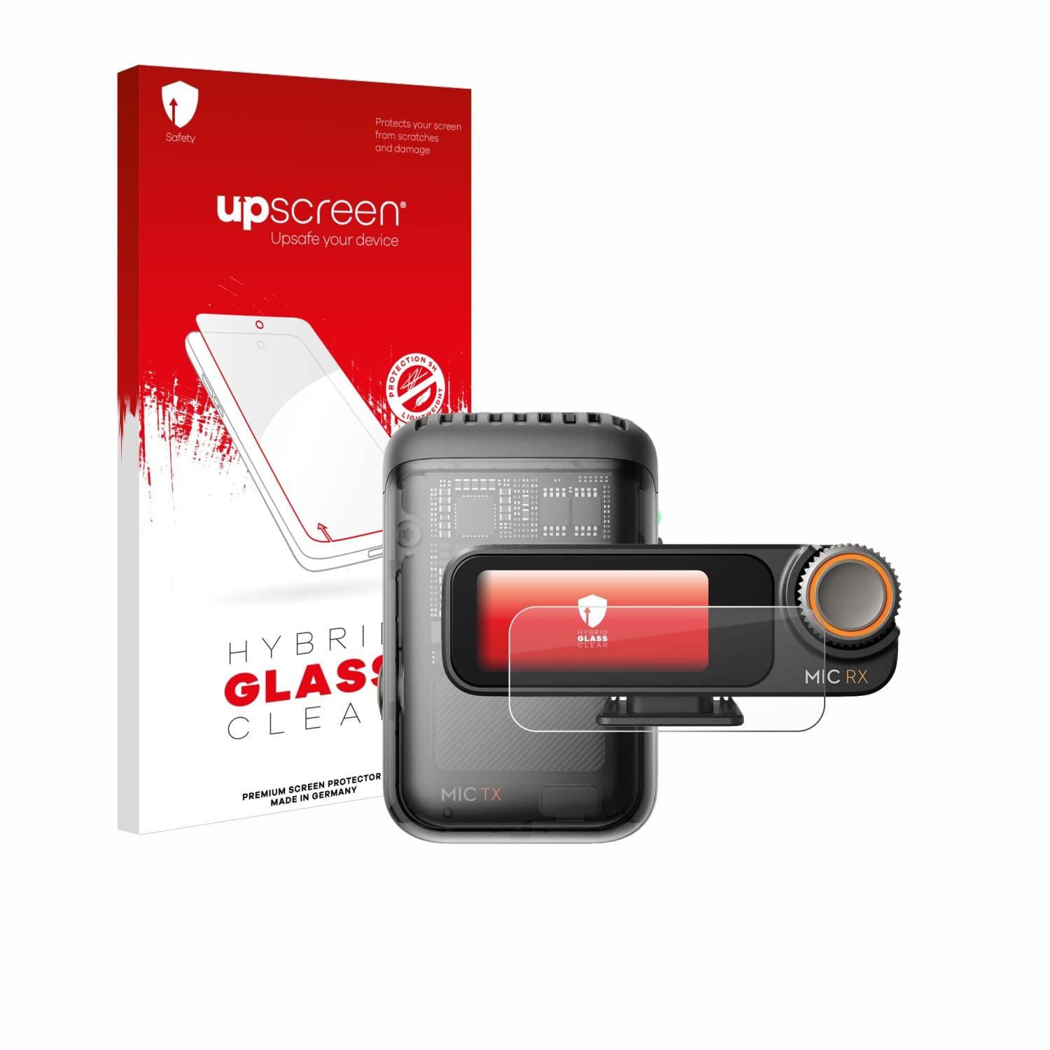 upscreen Flexible Schutz Glas Folie für DJI Mic 2 (Receiver) Schutzglas 9H Hybridglas Klar