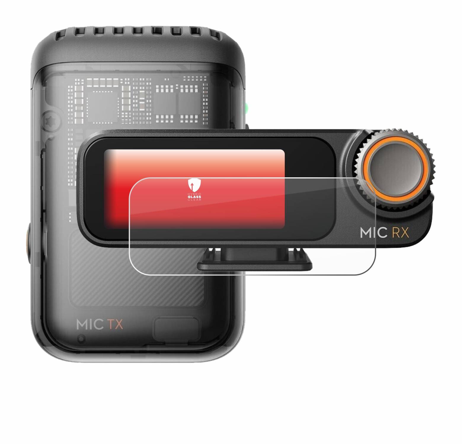 upscreen Flexible Schutz Glas Folie für DJI Mic 2 (Receiver) Schutzglas 9H Hybridglas Klar