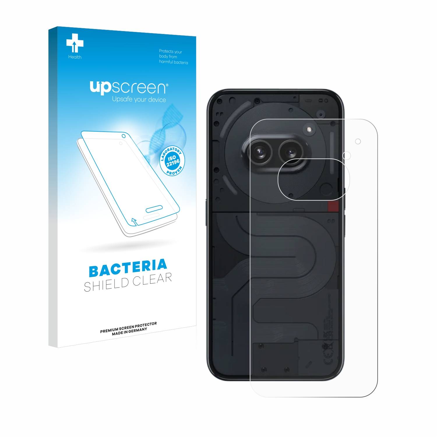upscreen Bacteria Shield Schutzfolie für Nothing Phone (2a) (Rückseite) - Antibakteriell