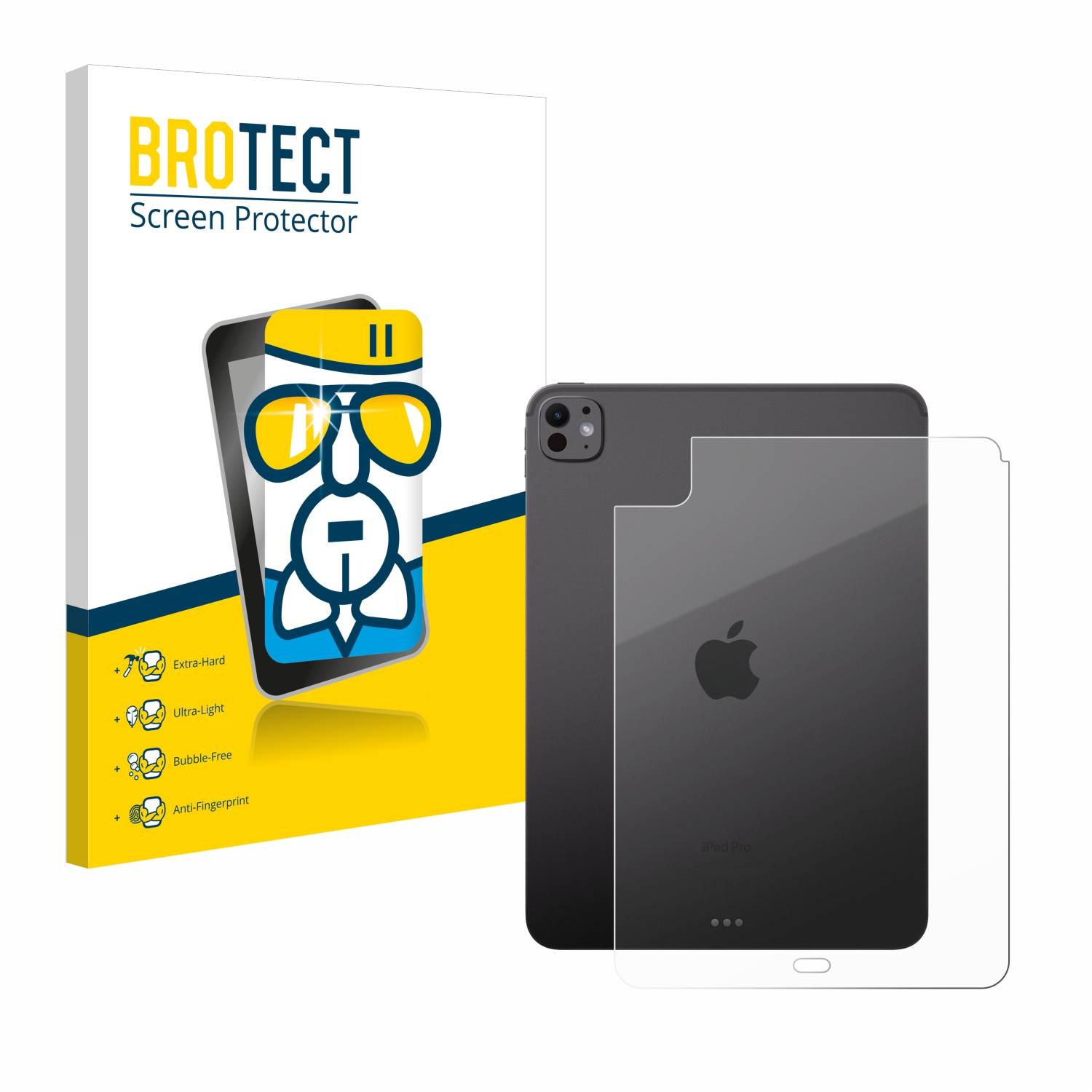 BROTECT AirGlass Glas Schutz-Folie für Apple iPad Pro 11 WiFi Cellular 2024 (Rückseite) - Schutzglas
