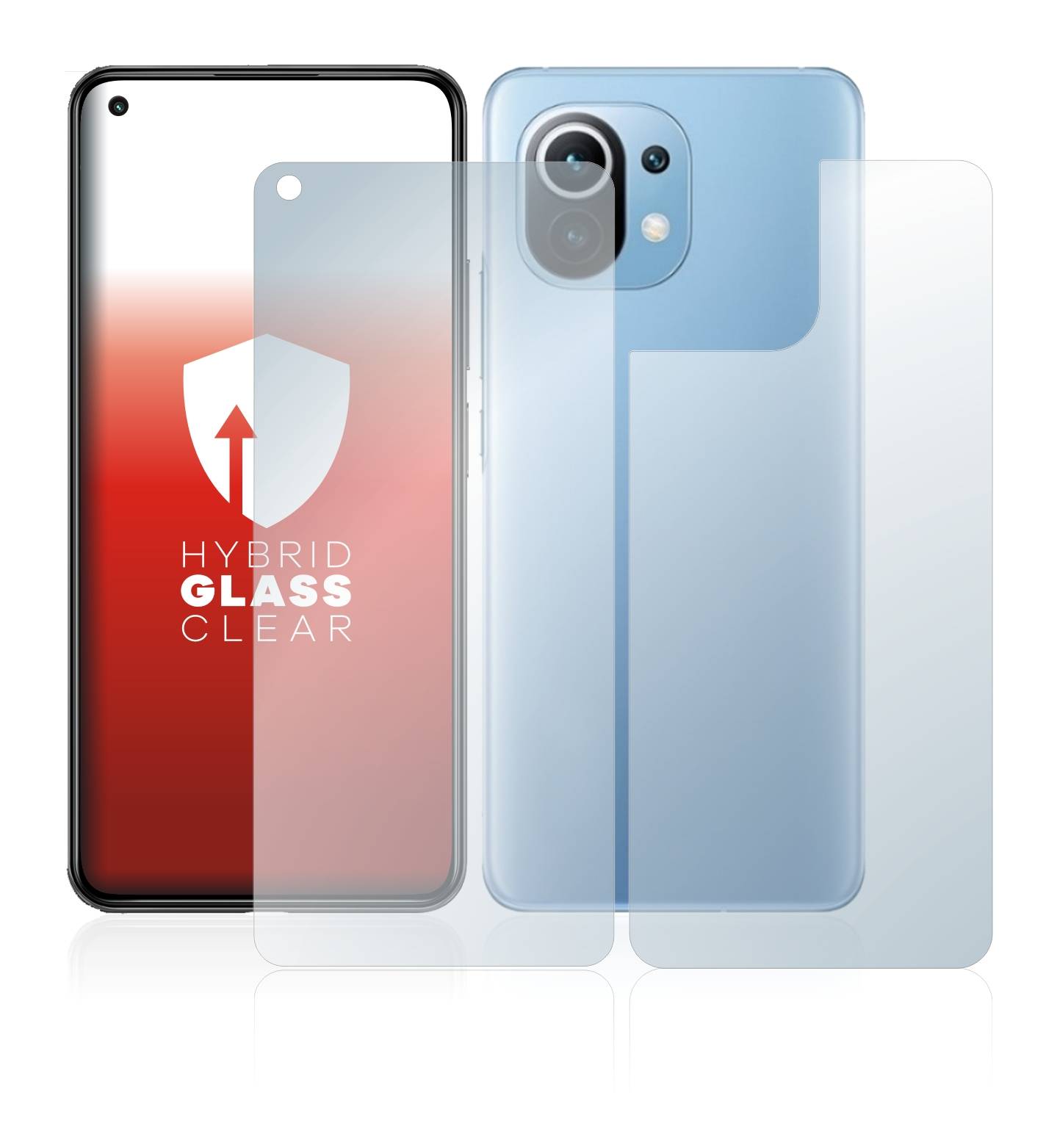 upscreen Hybrid Glas Panzer-Folie für Xiaomi Mi 11 Lite 5G (Display+Rückseite)