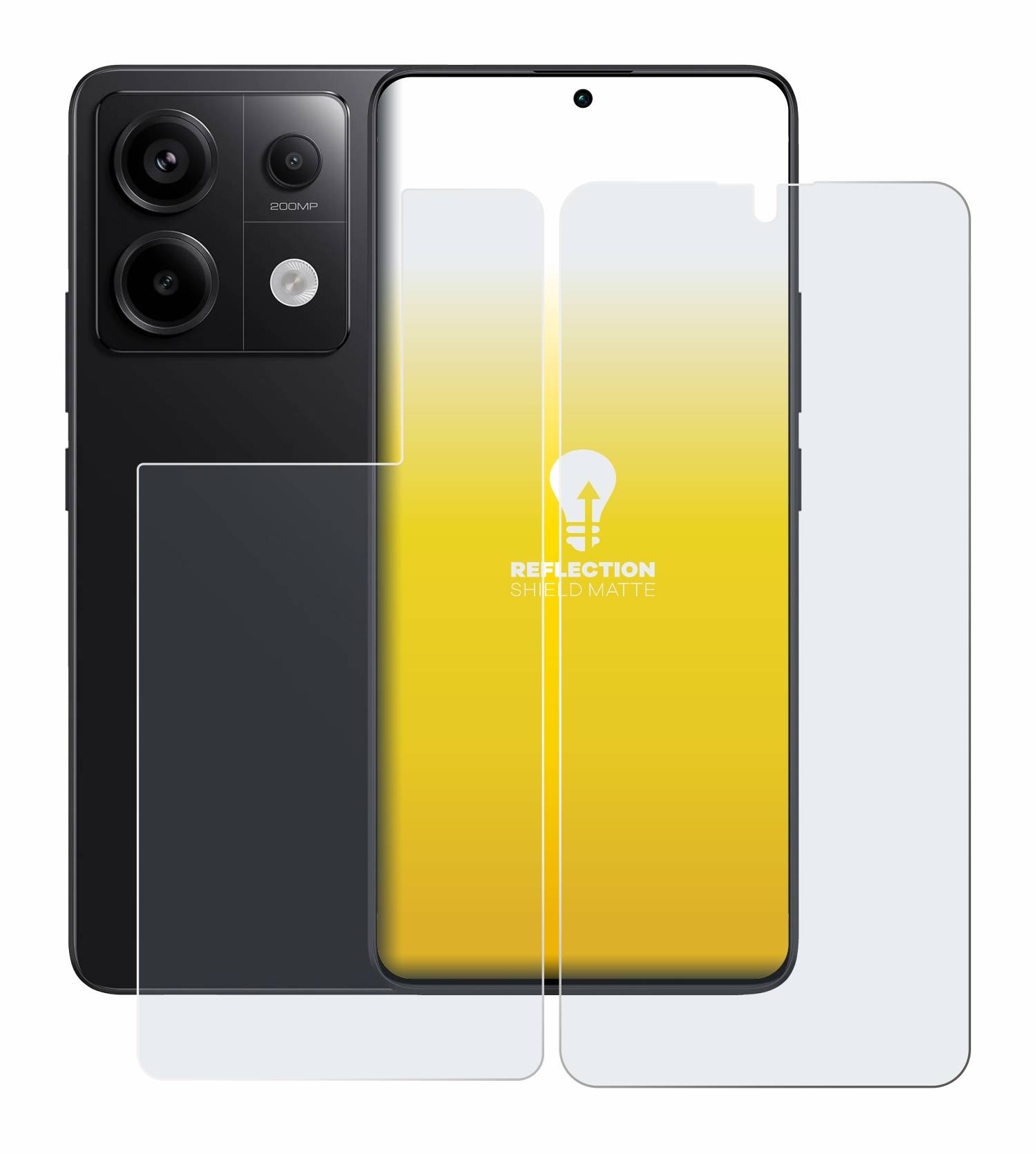 upscreen Reflection Shield Matt Schutzfolie für Xiaomi Redmi Note 13 Pro 5G (Display+Rückseite)