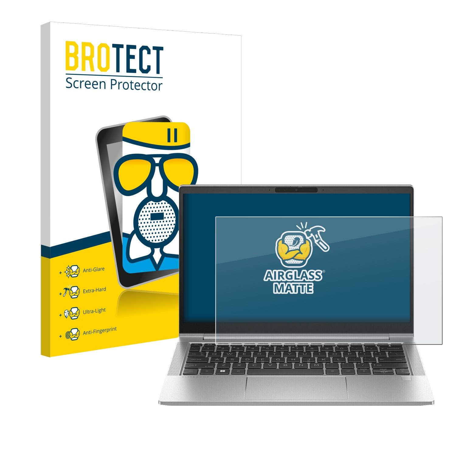 BROTECT AirGlass Matt Glas Schutz Folie für HP EliteBook 630 G10