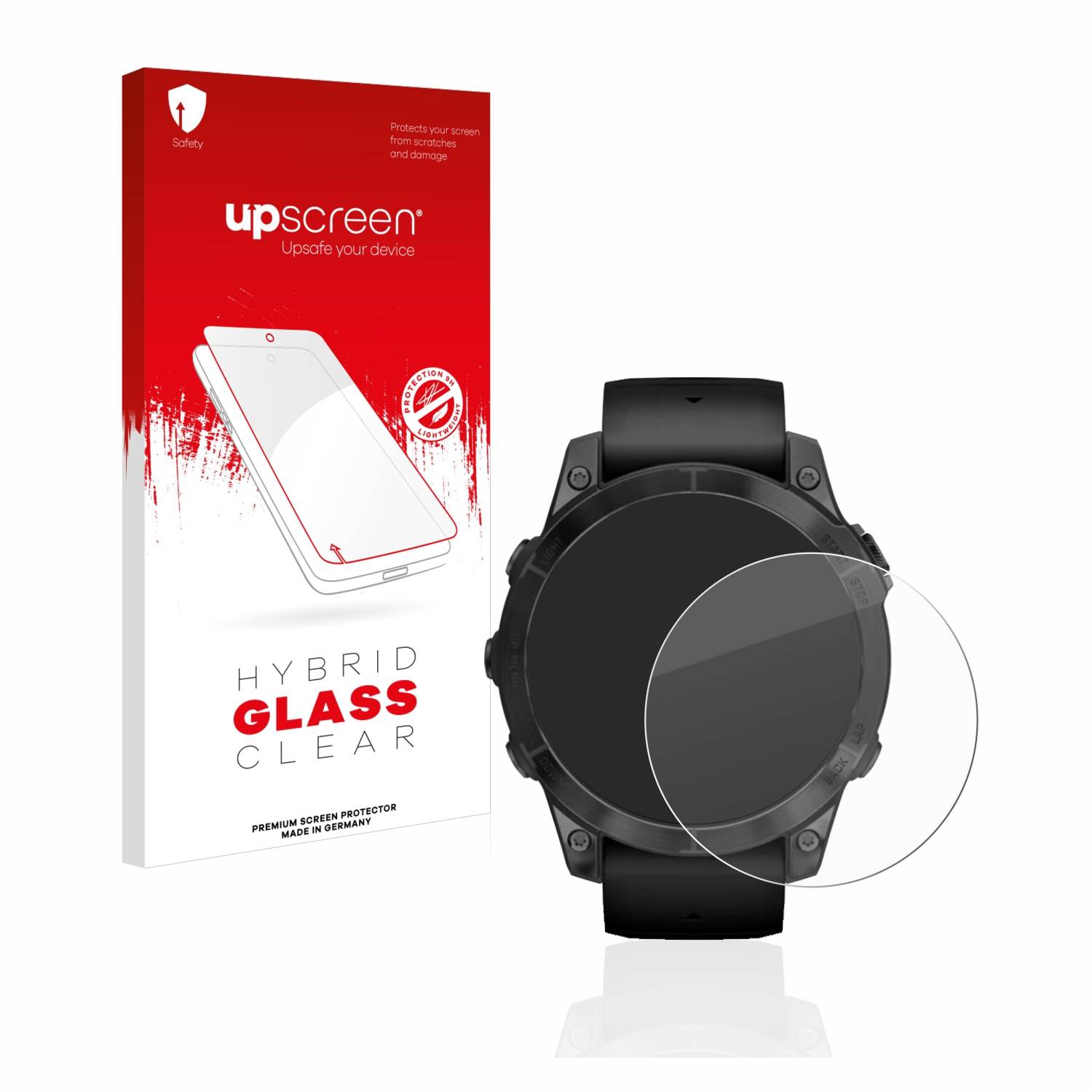 upscreen Hybrid Glas Schutz-Folie für Garmin Epix Pro (Gen 2) (47 mm)