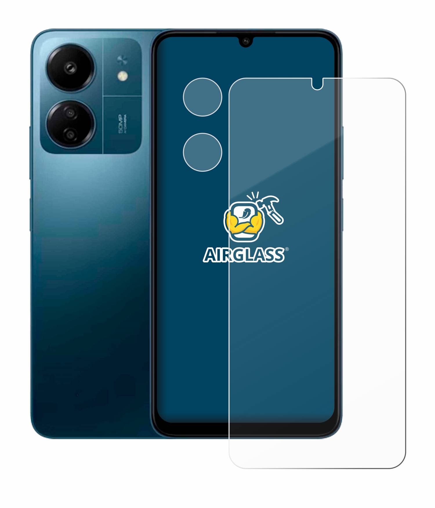 BROTECT AirGlass Glas Schutz-Folie für Xiaomi Redmi 13C (Display+Kamera) - Schutzglas